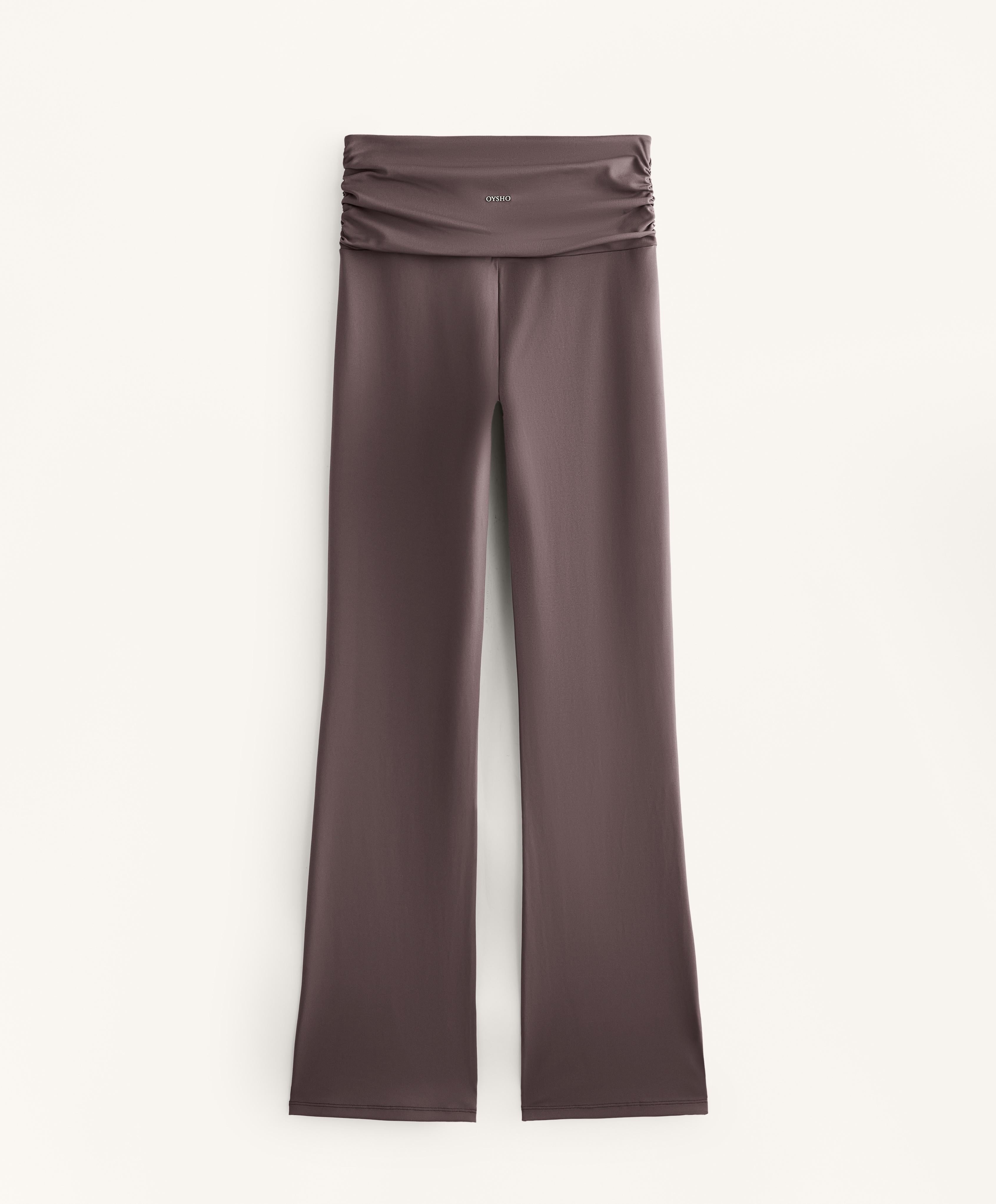 HIGH RISE COMFORTLUX RUCHED WAIST FLARE TROUSERS
