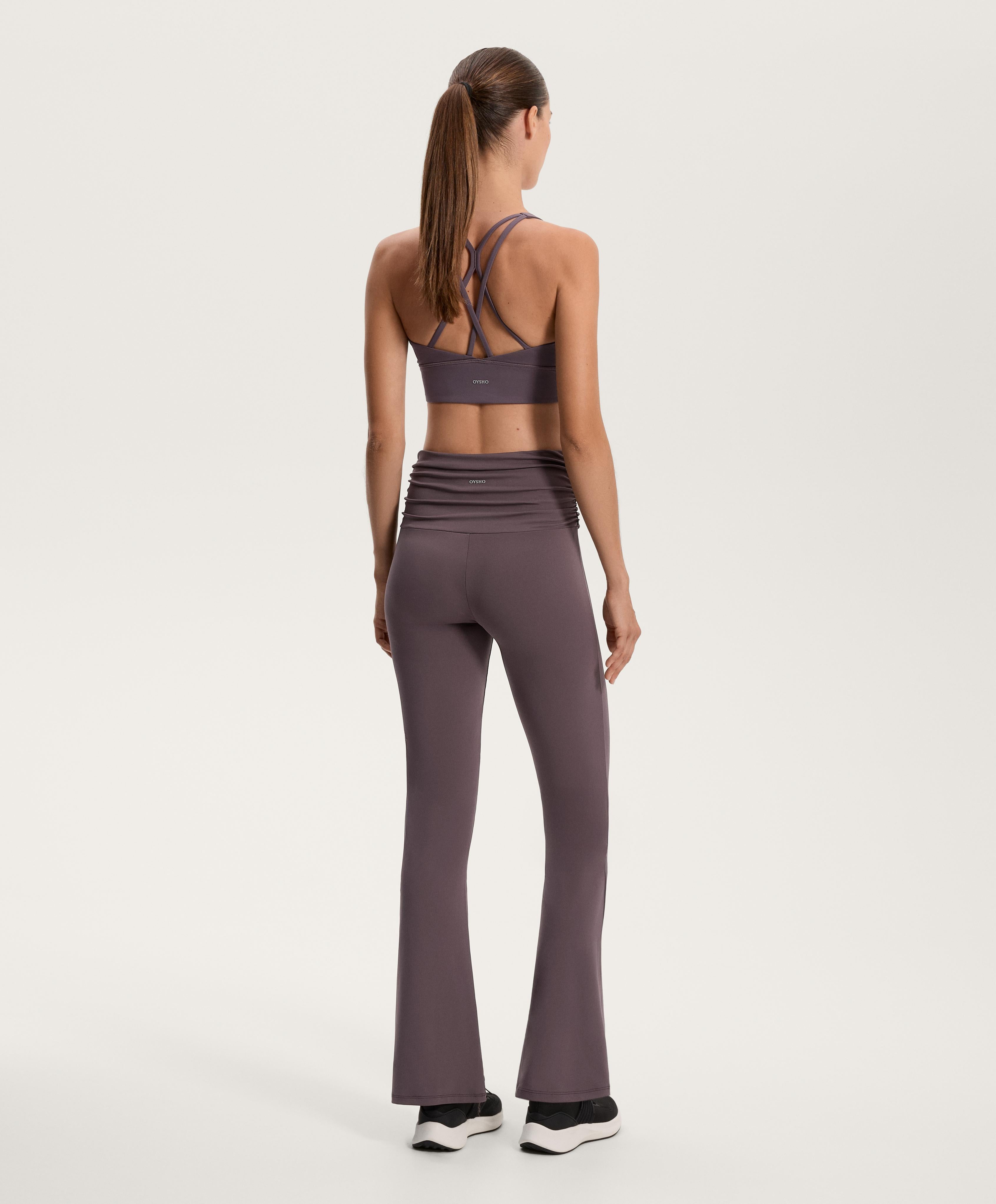 HIGH RISE COMFORTLUX RUCHED WAIST FLARE TROUSERS