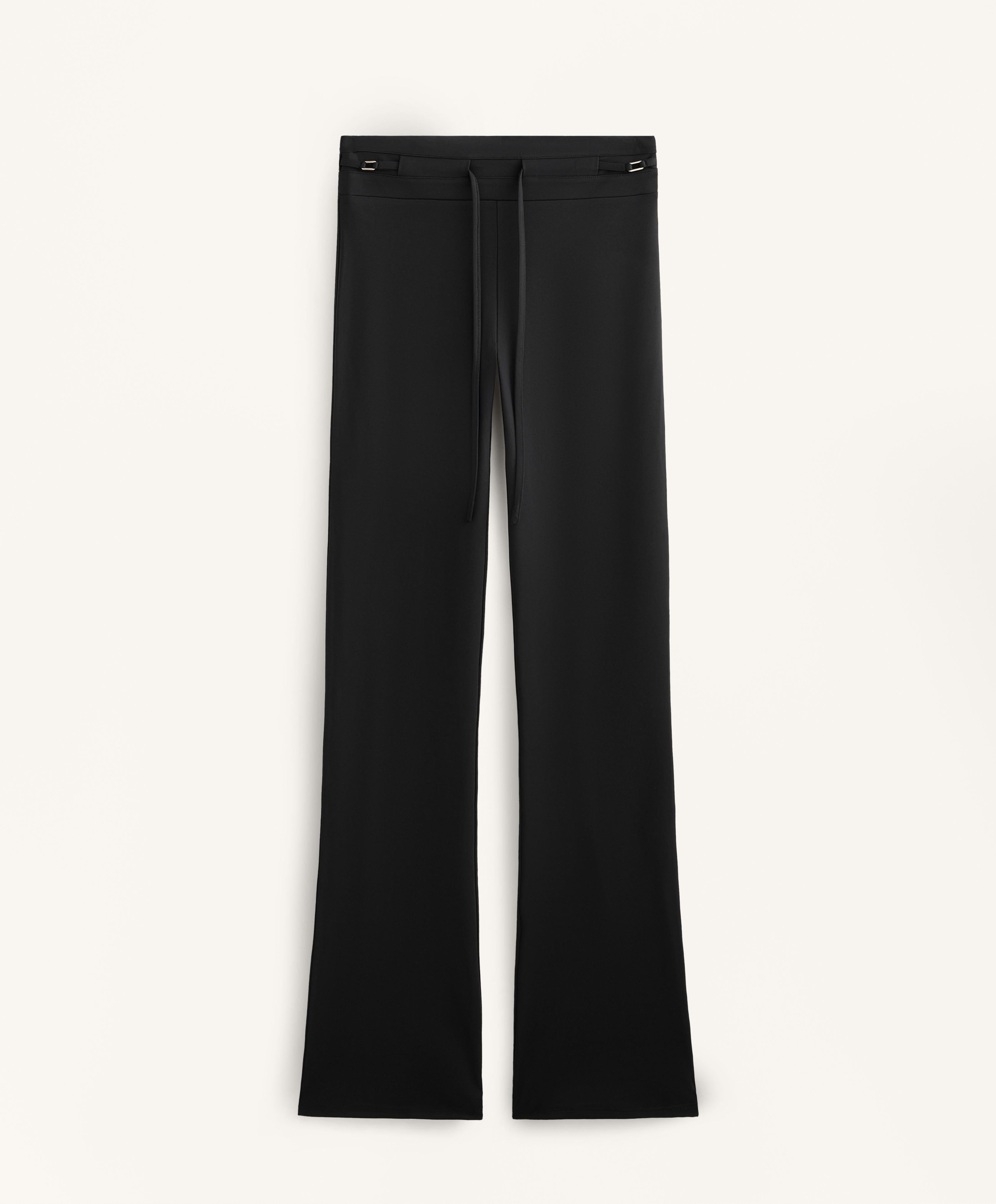HIGH RISE COMFORTLUX BELTED FLARE TROUSERS