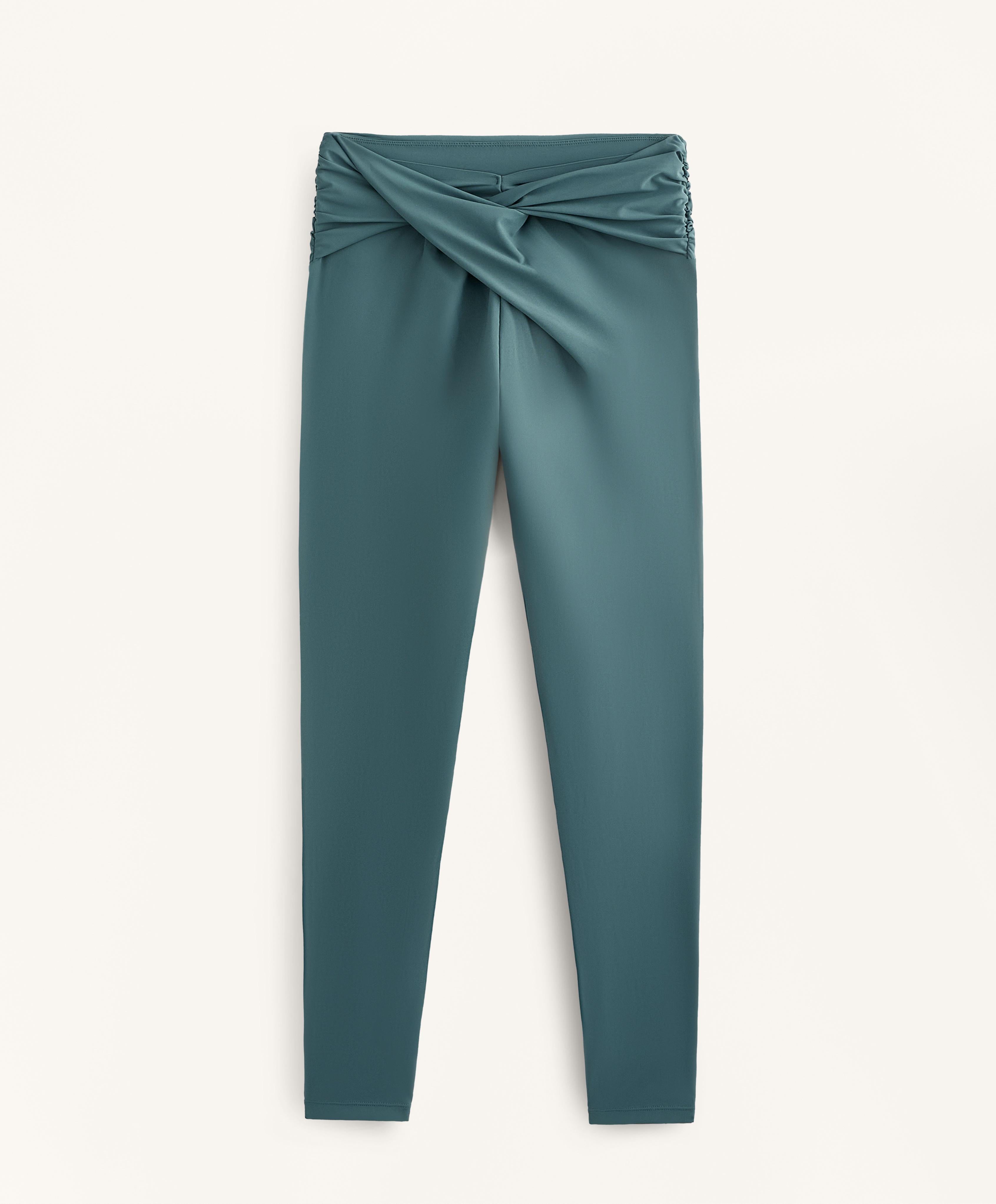 LIGHT TOUCH DRAPED V CUT ANKLE LENGTH LEGGINGS