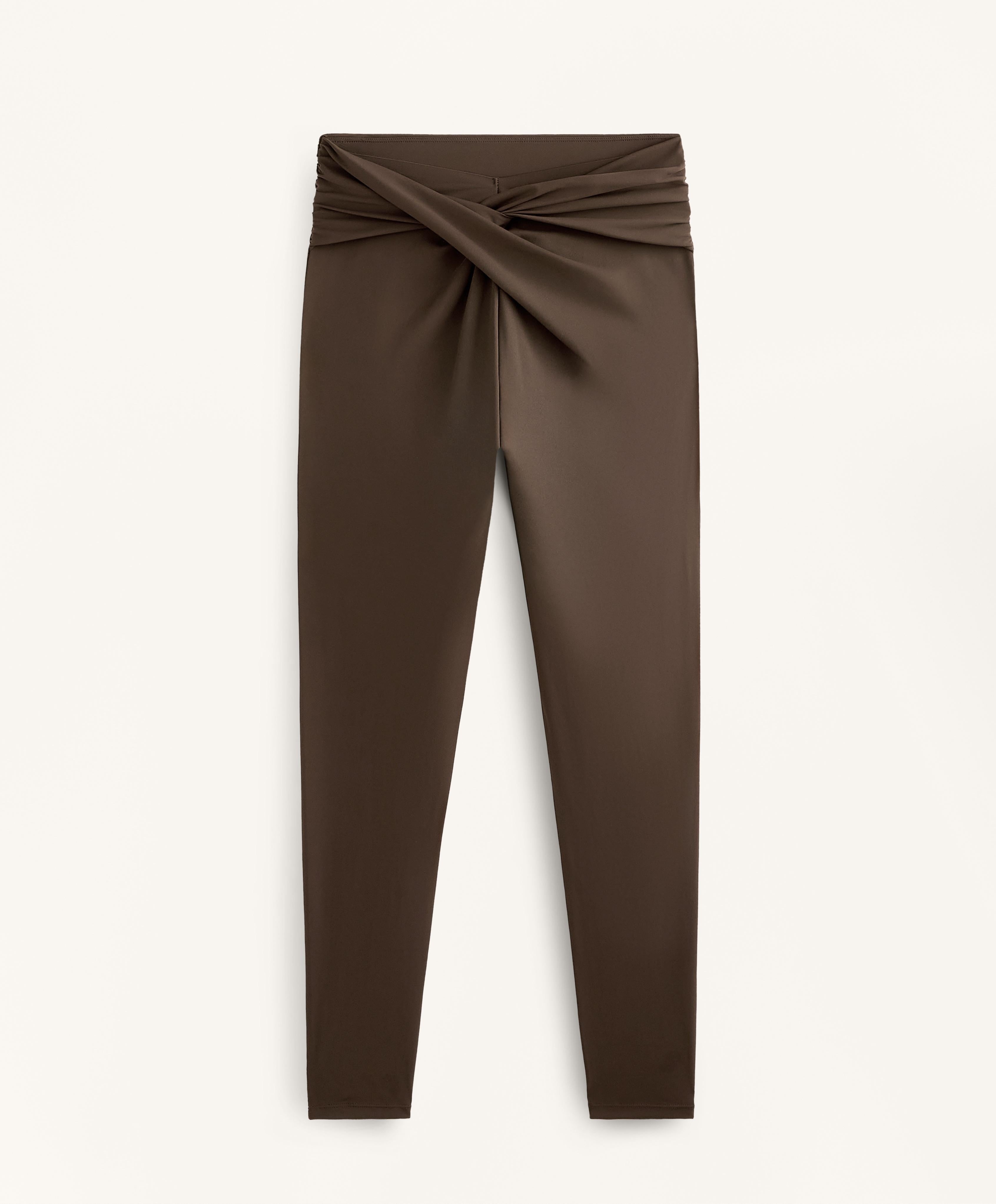 LIGHT TOUCH DRAPED V CUT ANKLE LENGTH LEGGINGS