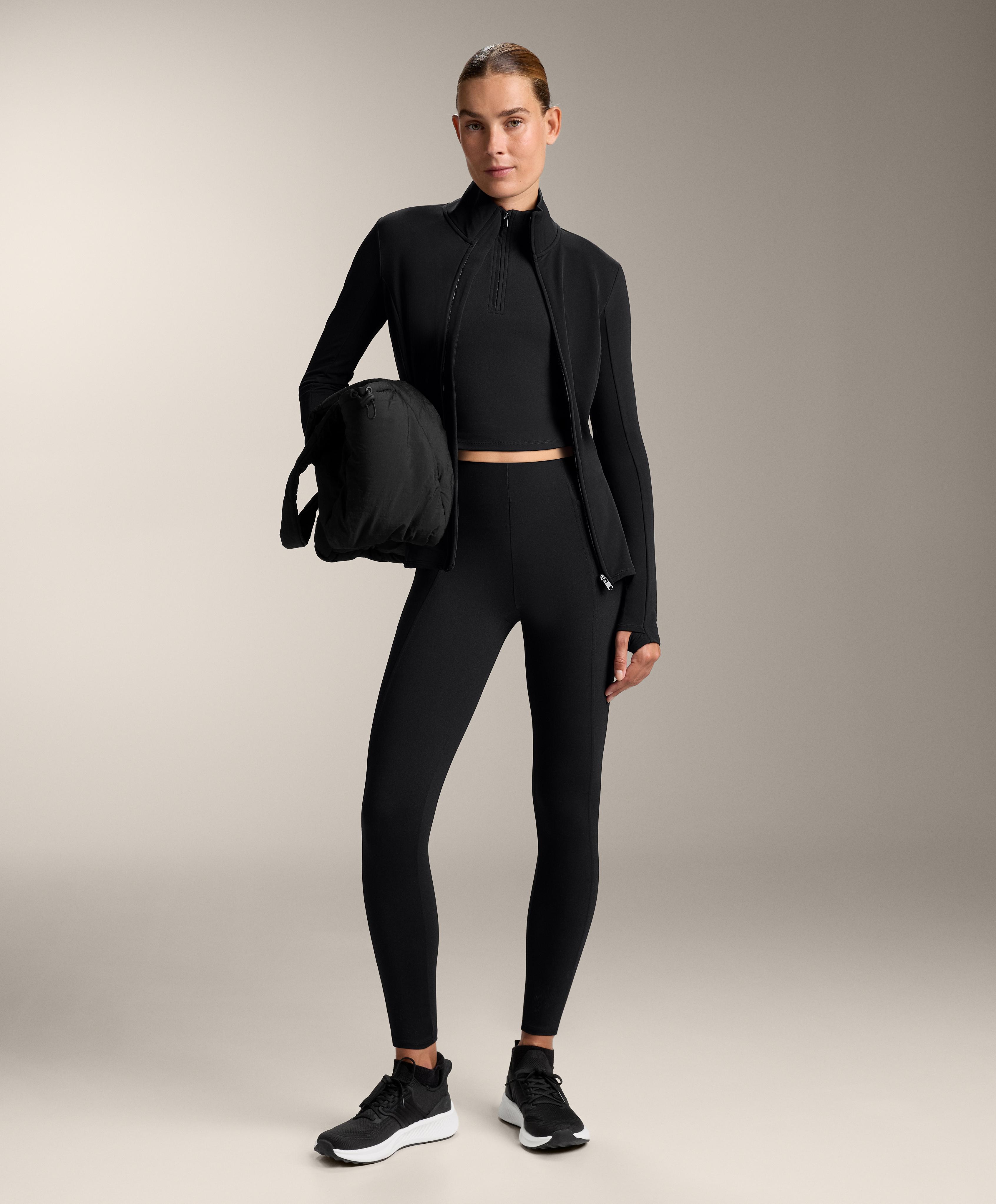 EVERMOVE HIGH RISE RIB ANKLE LENGTH LEGGINGS