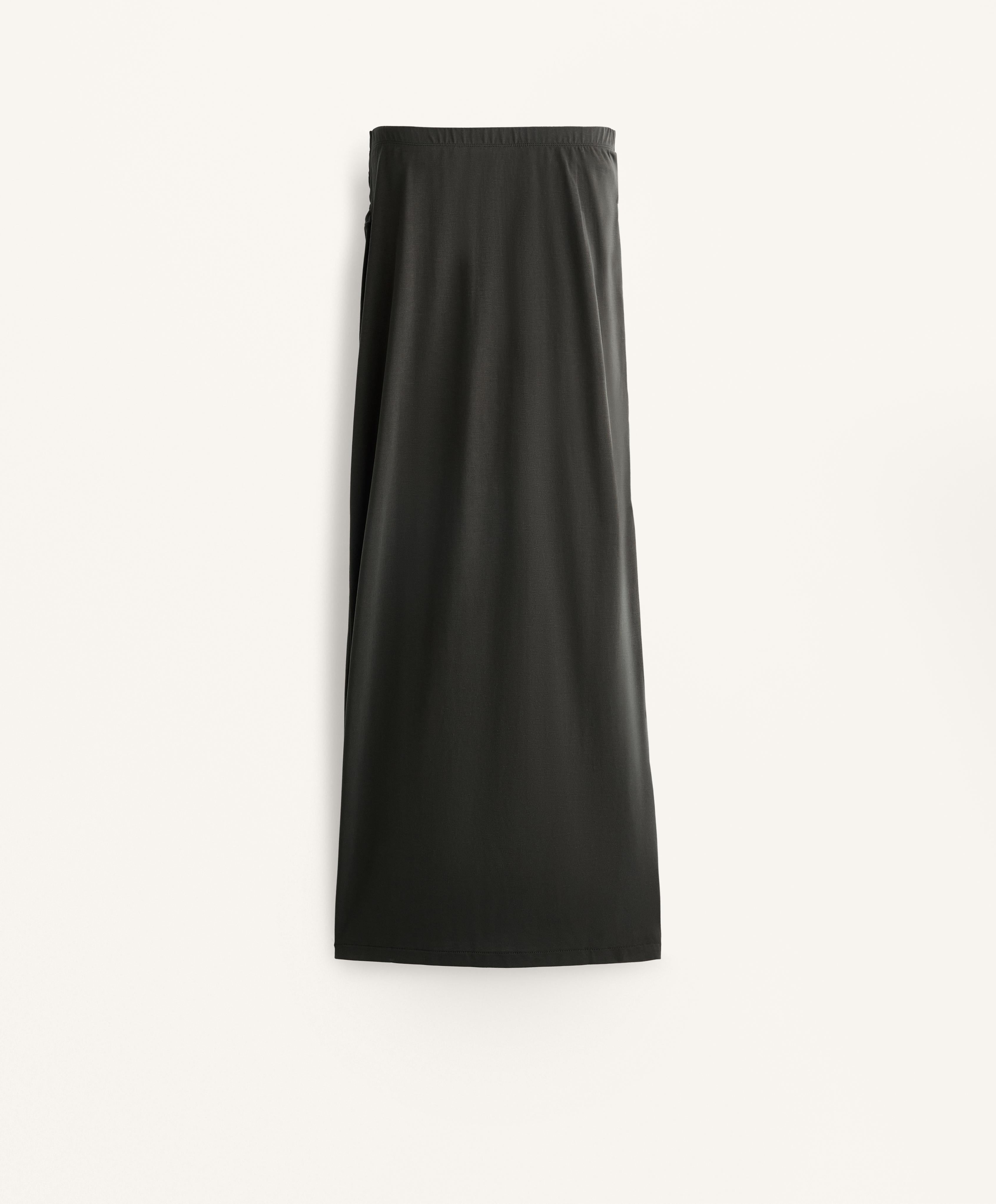 FLOWY TIE MIDI SKIRT WITH MODAL