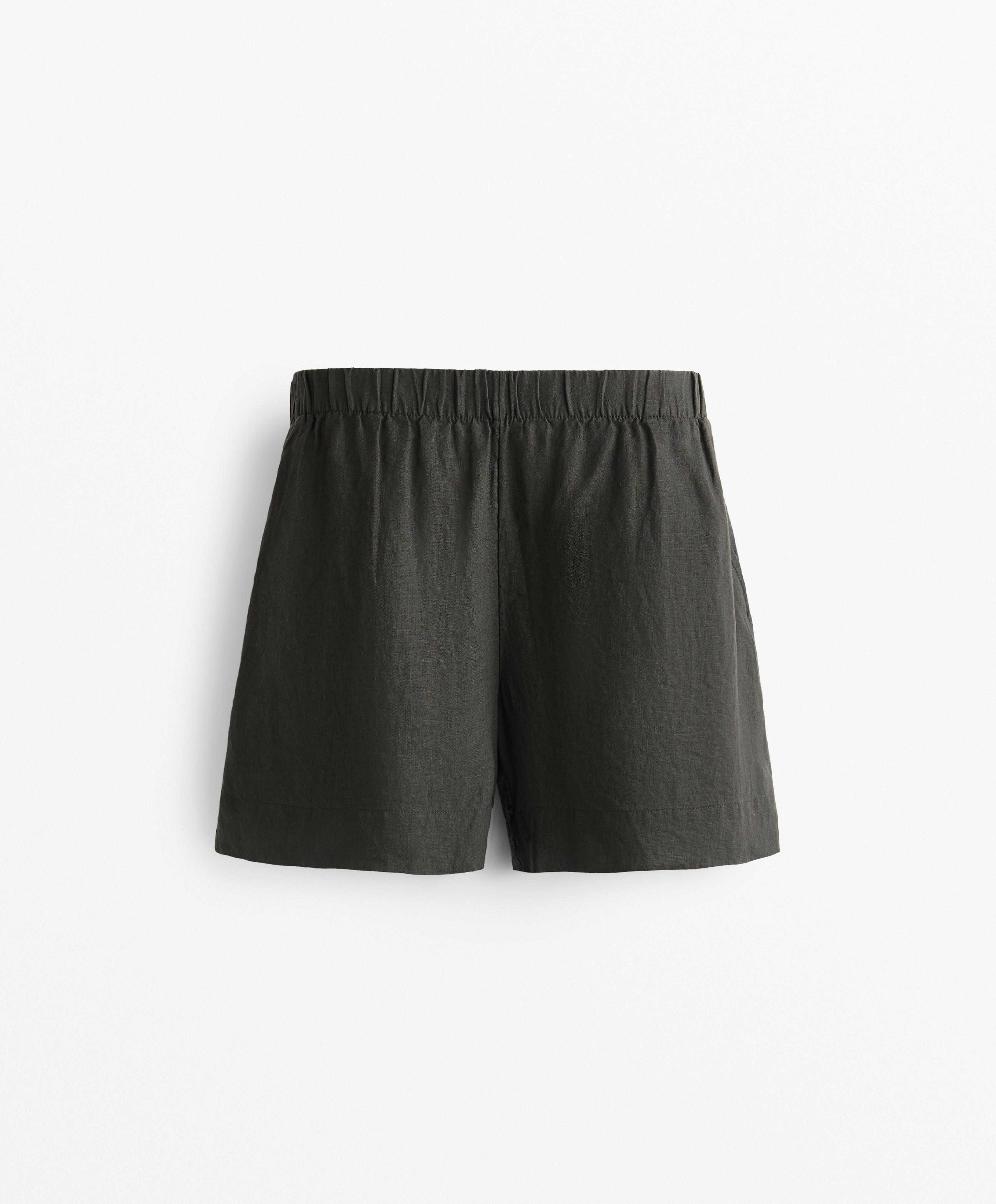 100% LINEN BERMUDA SHORTS