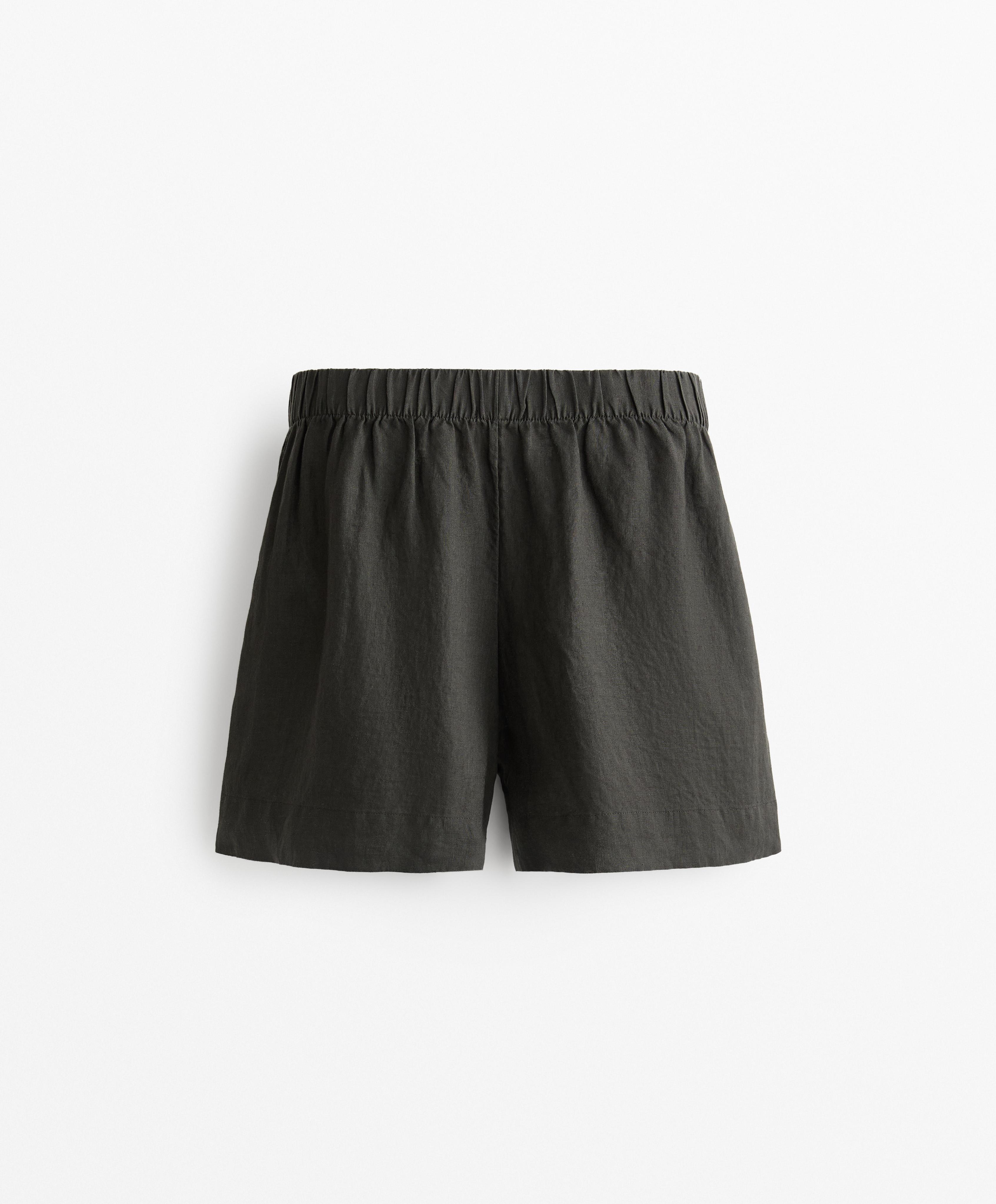 100% LINEN BERMUDA SHORTS