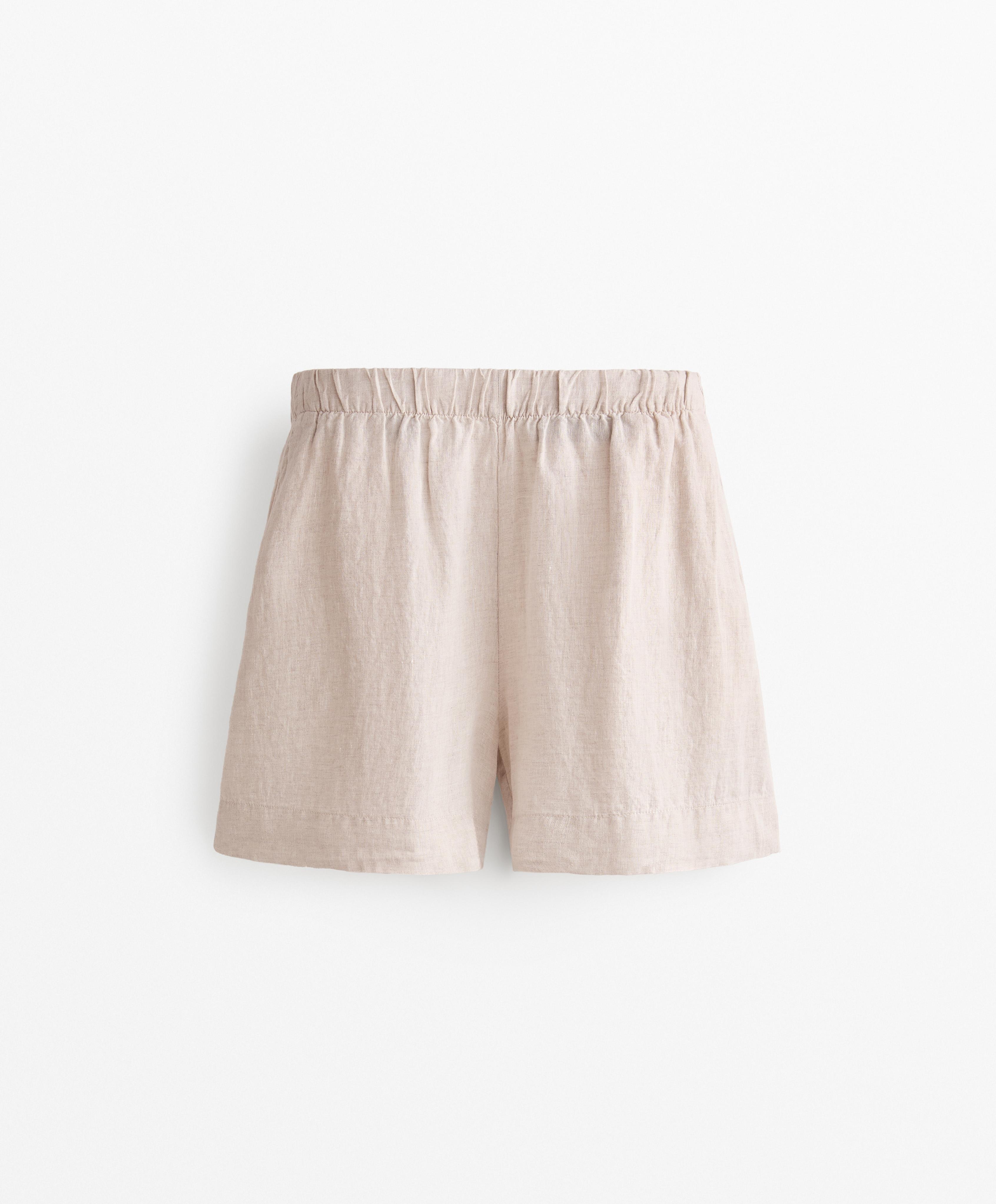100% LINEN BERMUDA SHORTS