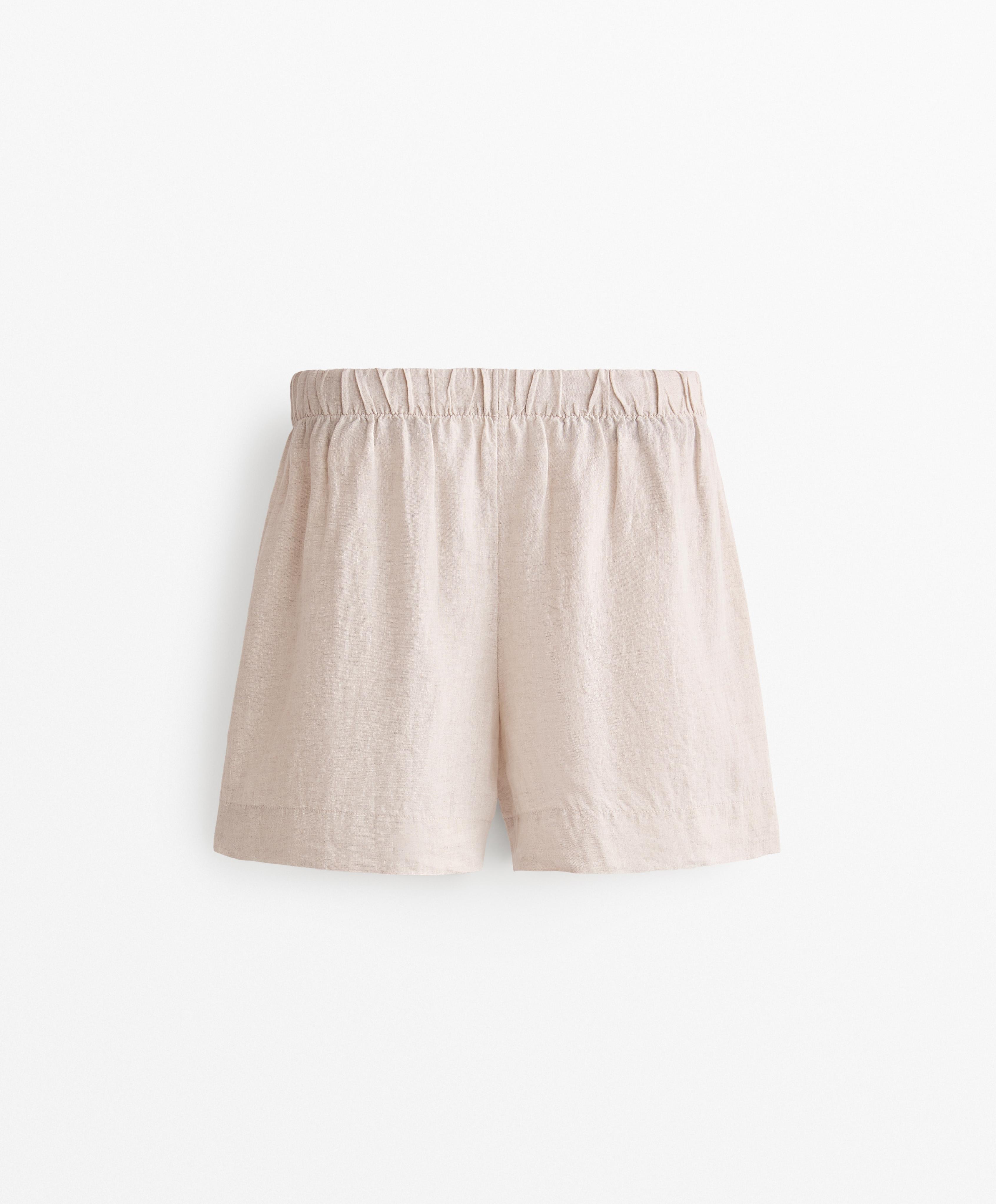 100% LINEN BERMUDA SHORTS