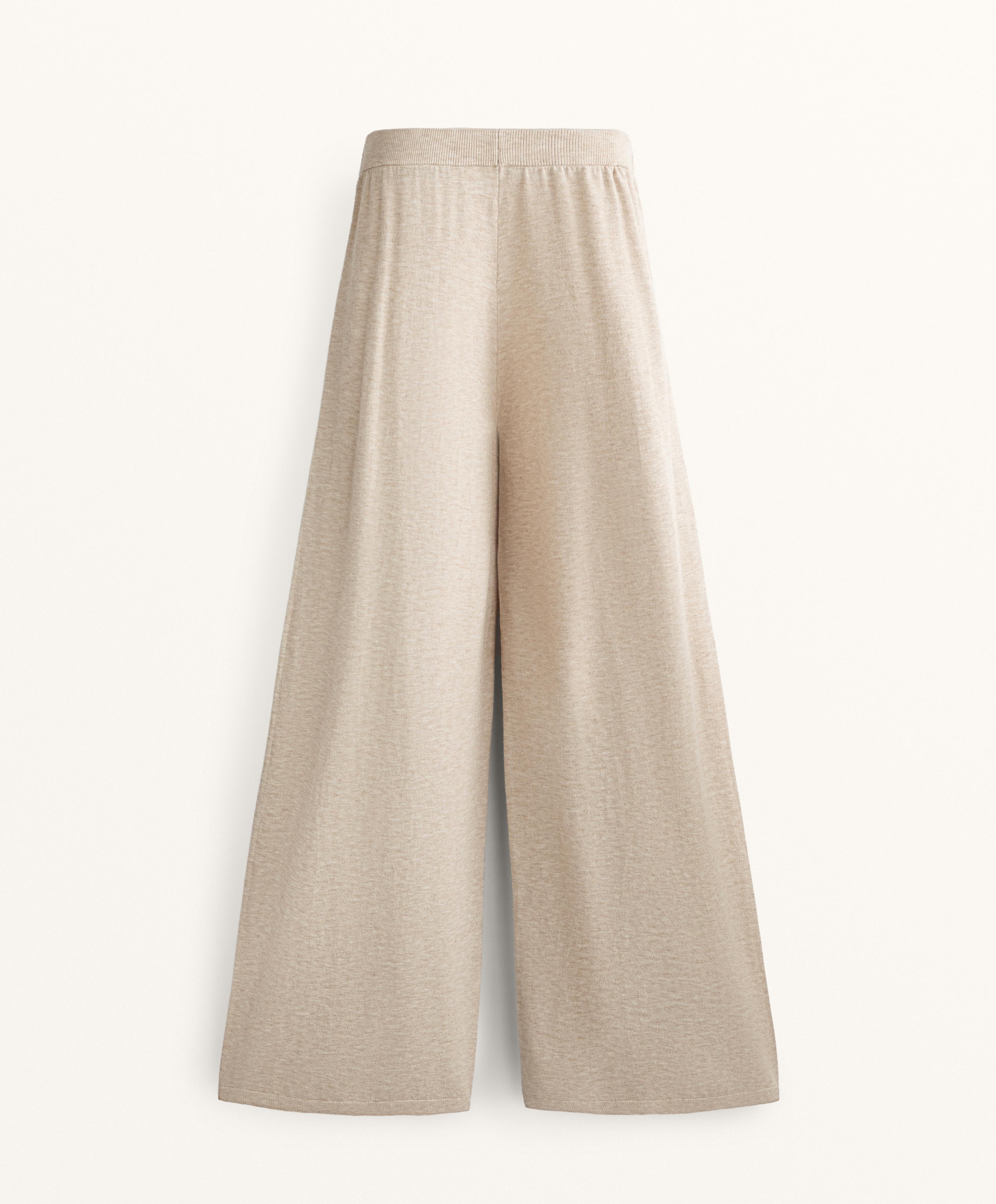 WIDE LEG KNIT TROUSERS