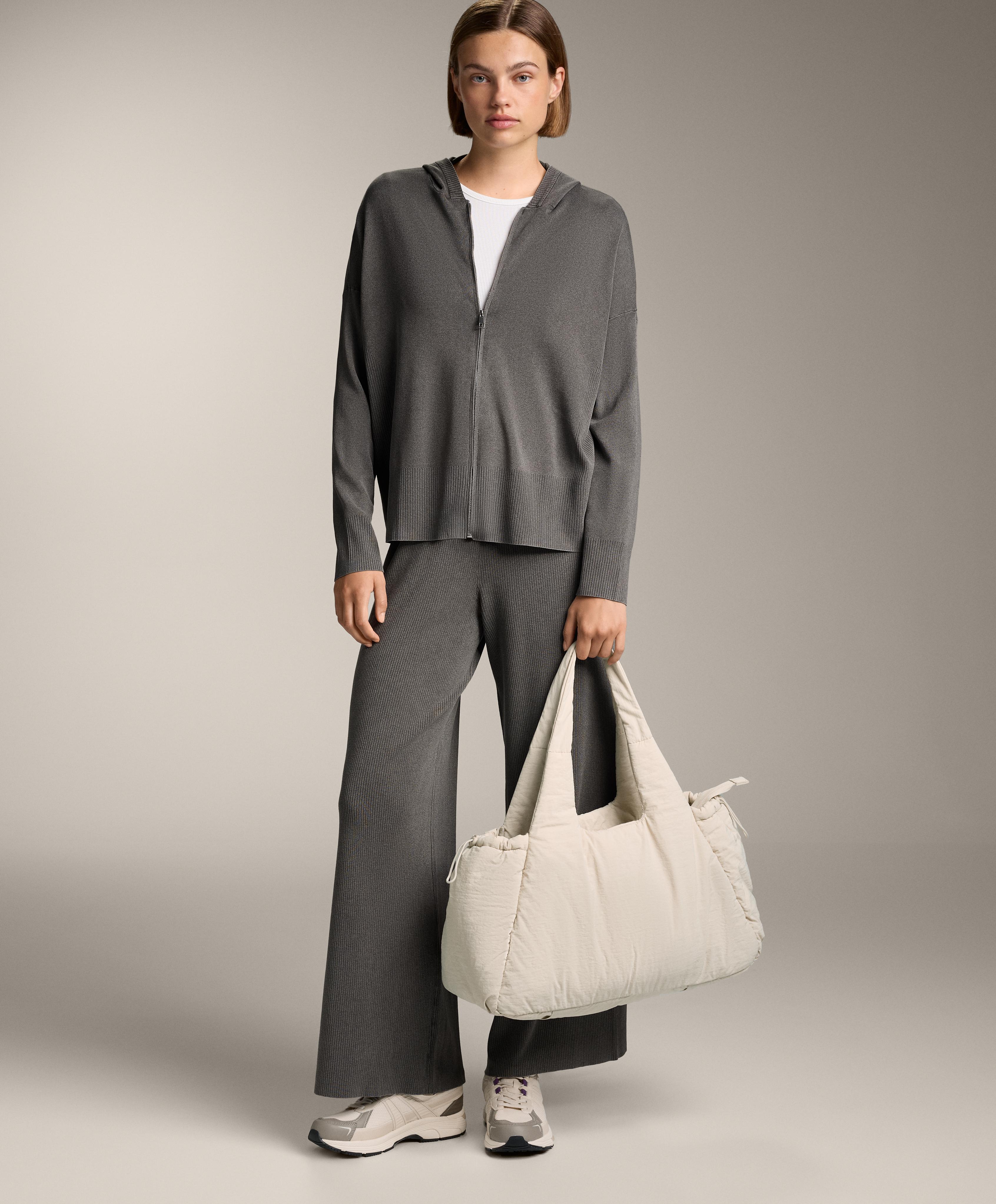 WASHED KNIT STRAIGHT LEG TROUSERS