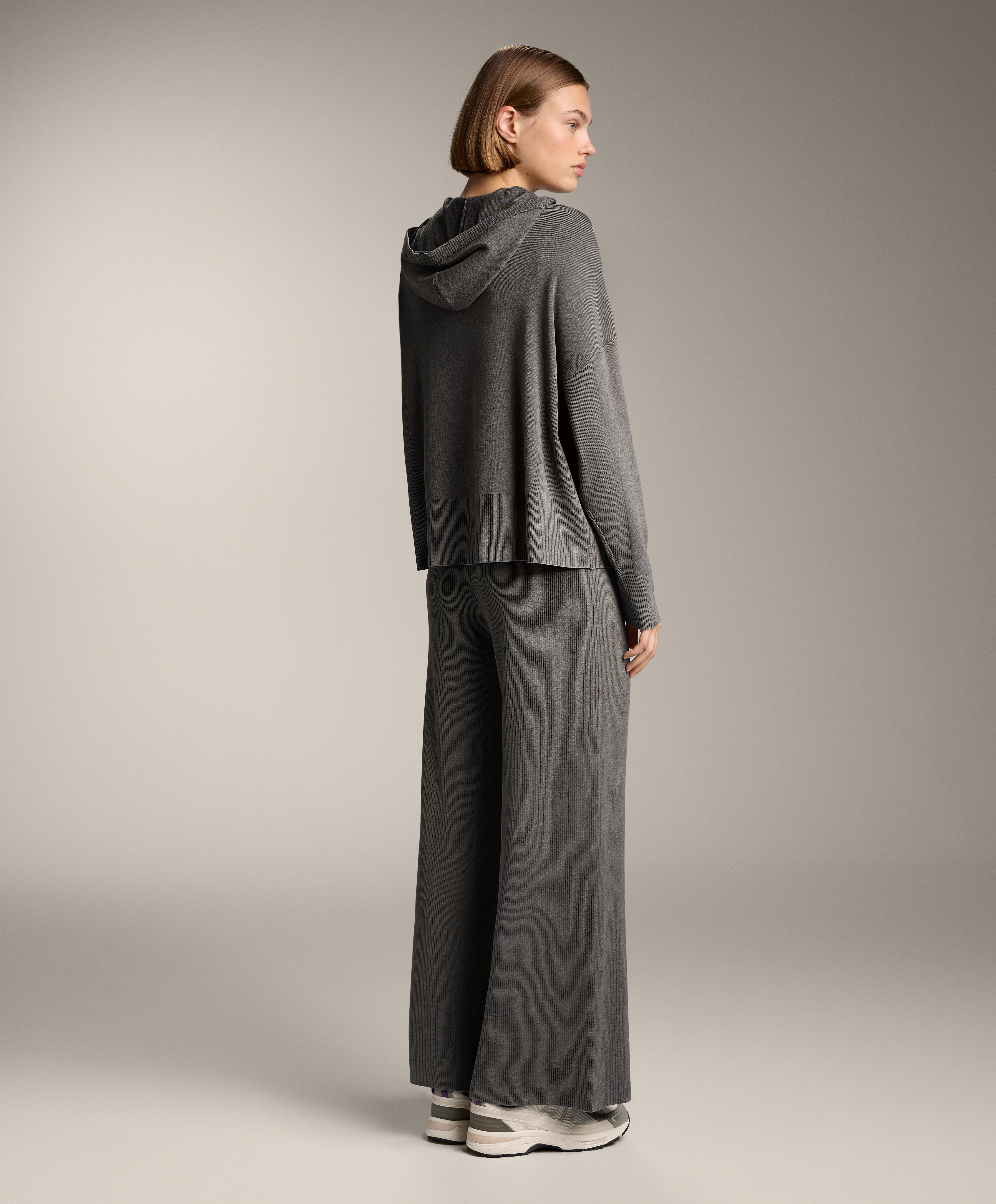 WASHED KNIT STRAIGHT LEG TROUSERS