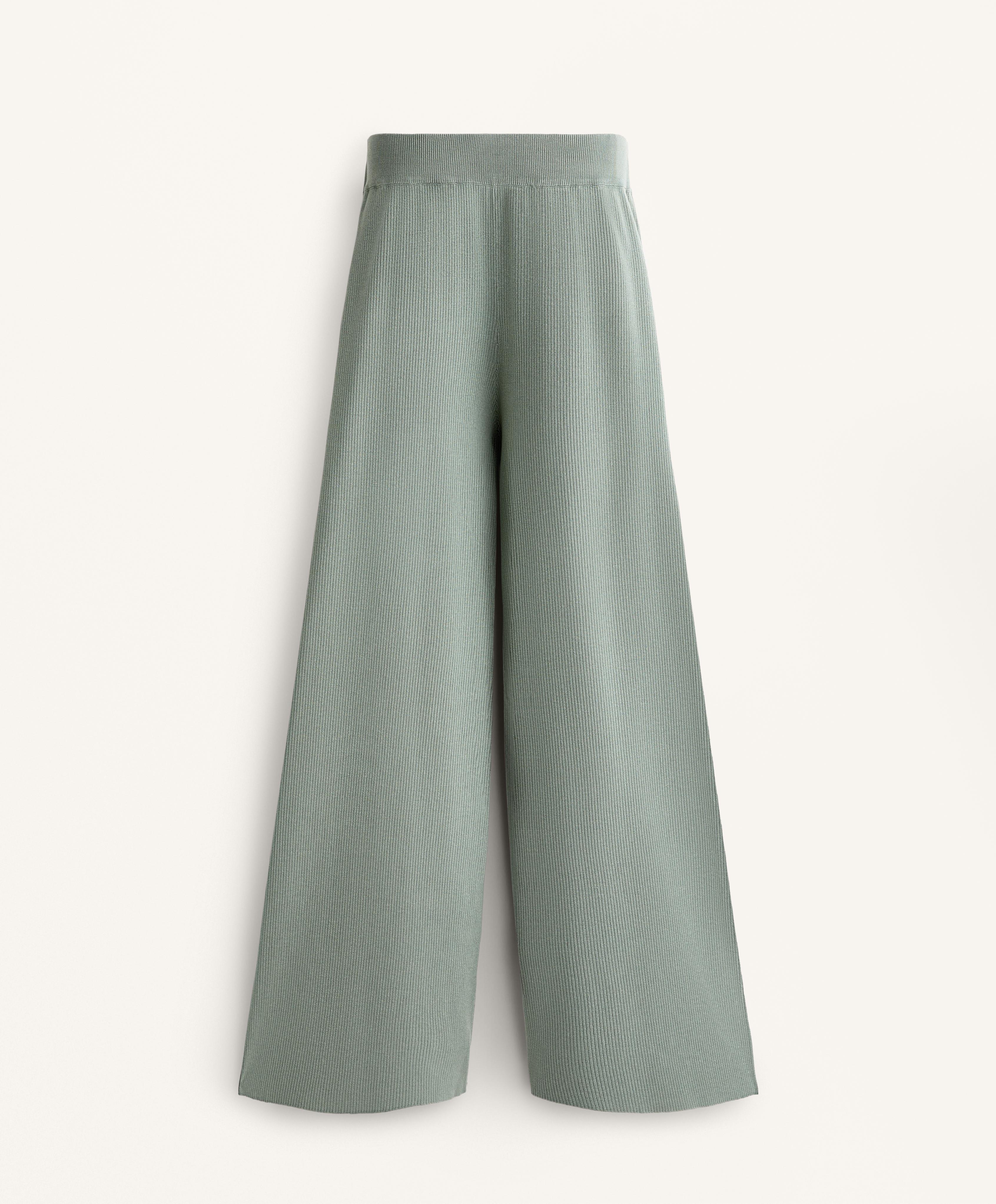 WASHED KNIT STRAIGHT LEG TROUSERS