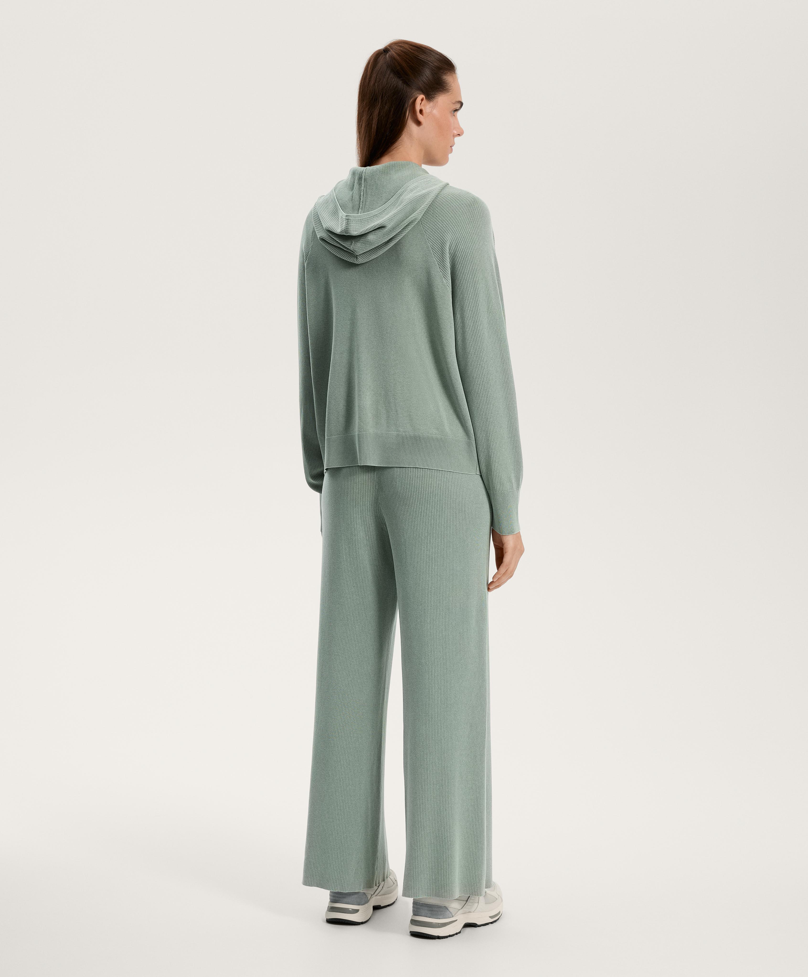 WASHED KNIT STRAIGHT LEG TROUSERS