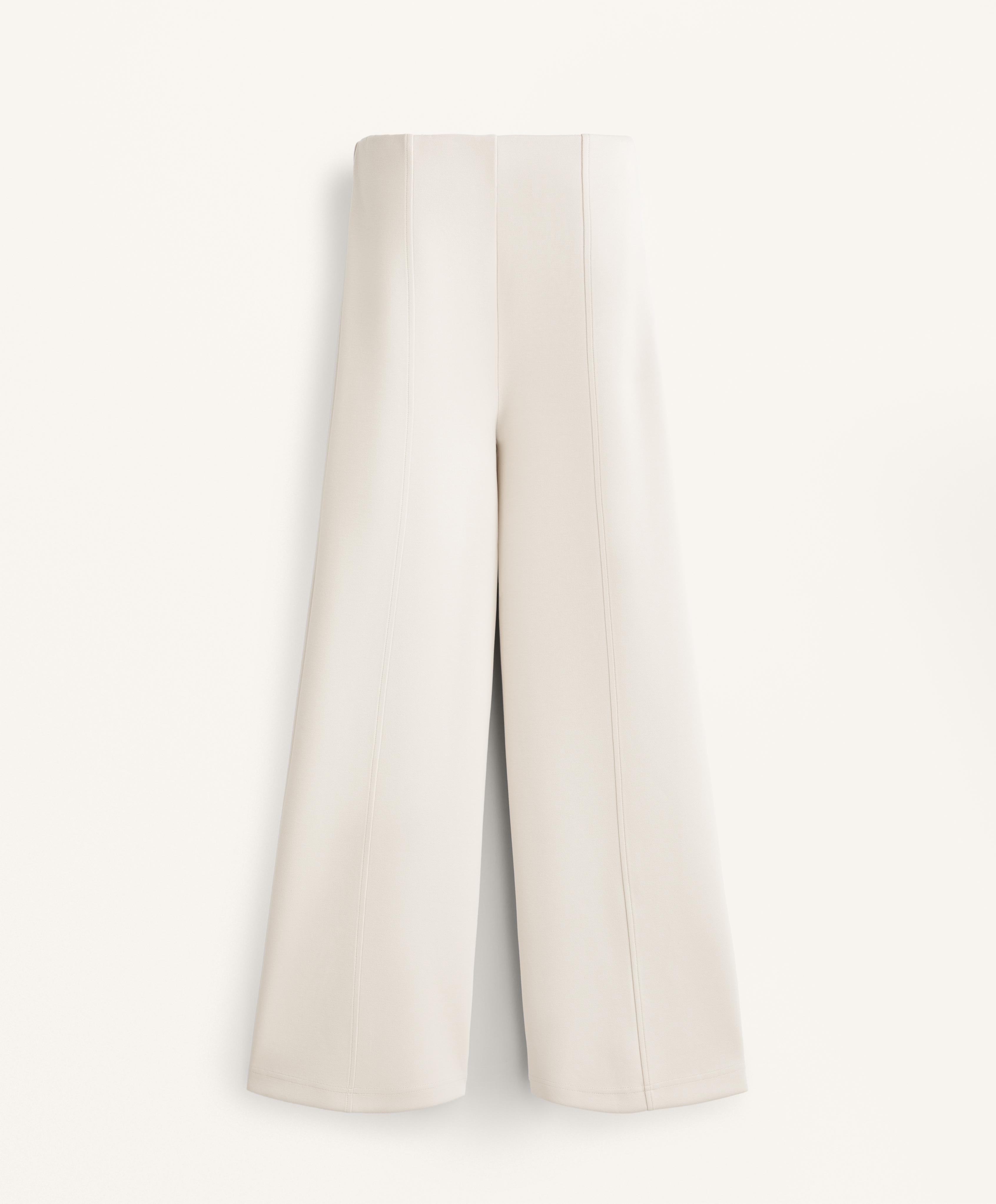 SUPER HIGH RISE PIQUE LONG TROUSERS WITH COTTON