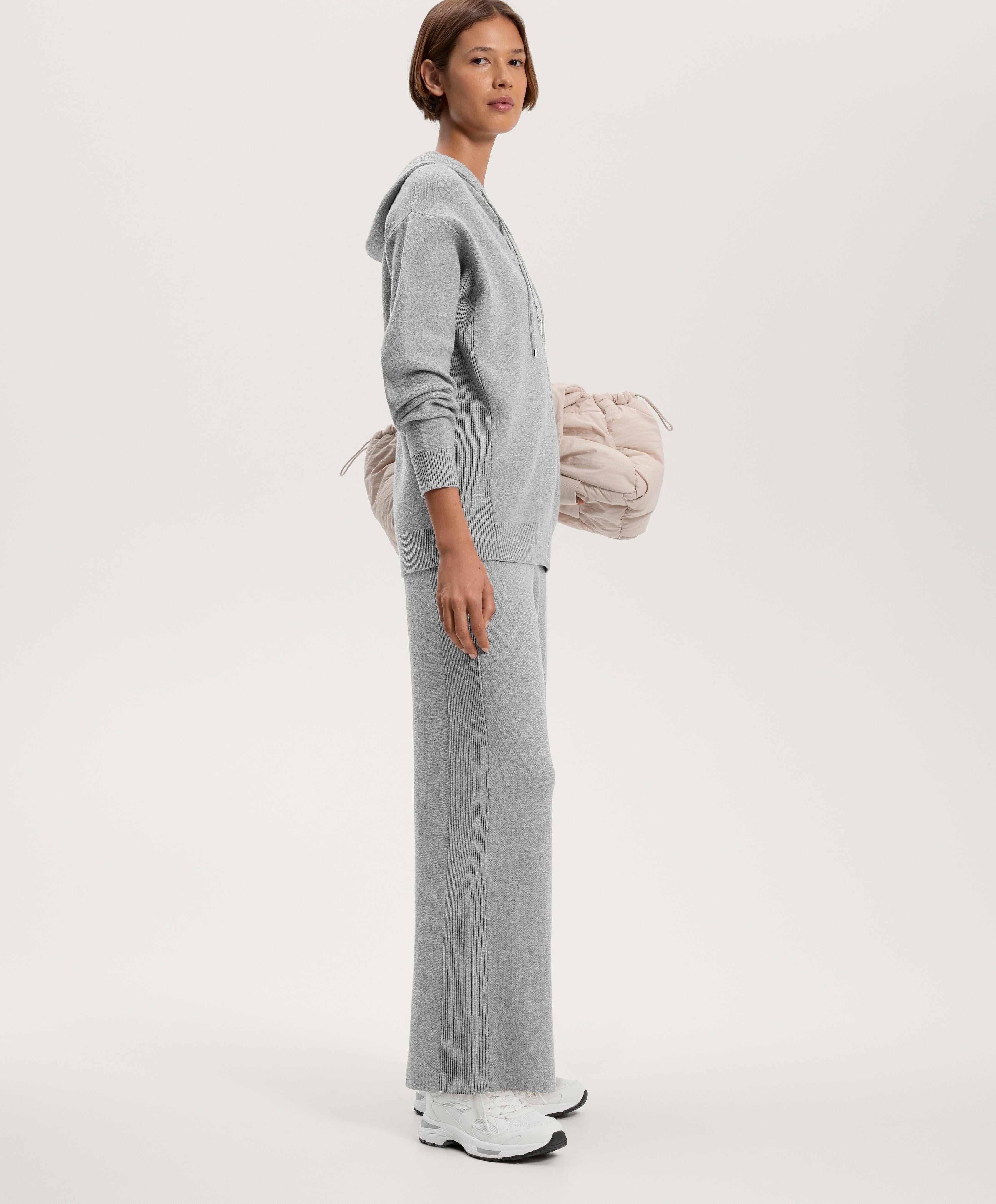STRAIGHT LEG KNIT TROUSERS WITH SIDE RIB