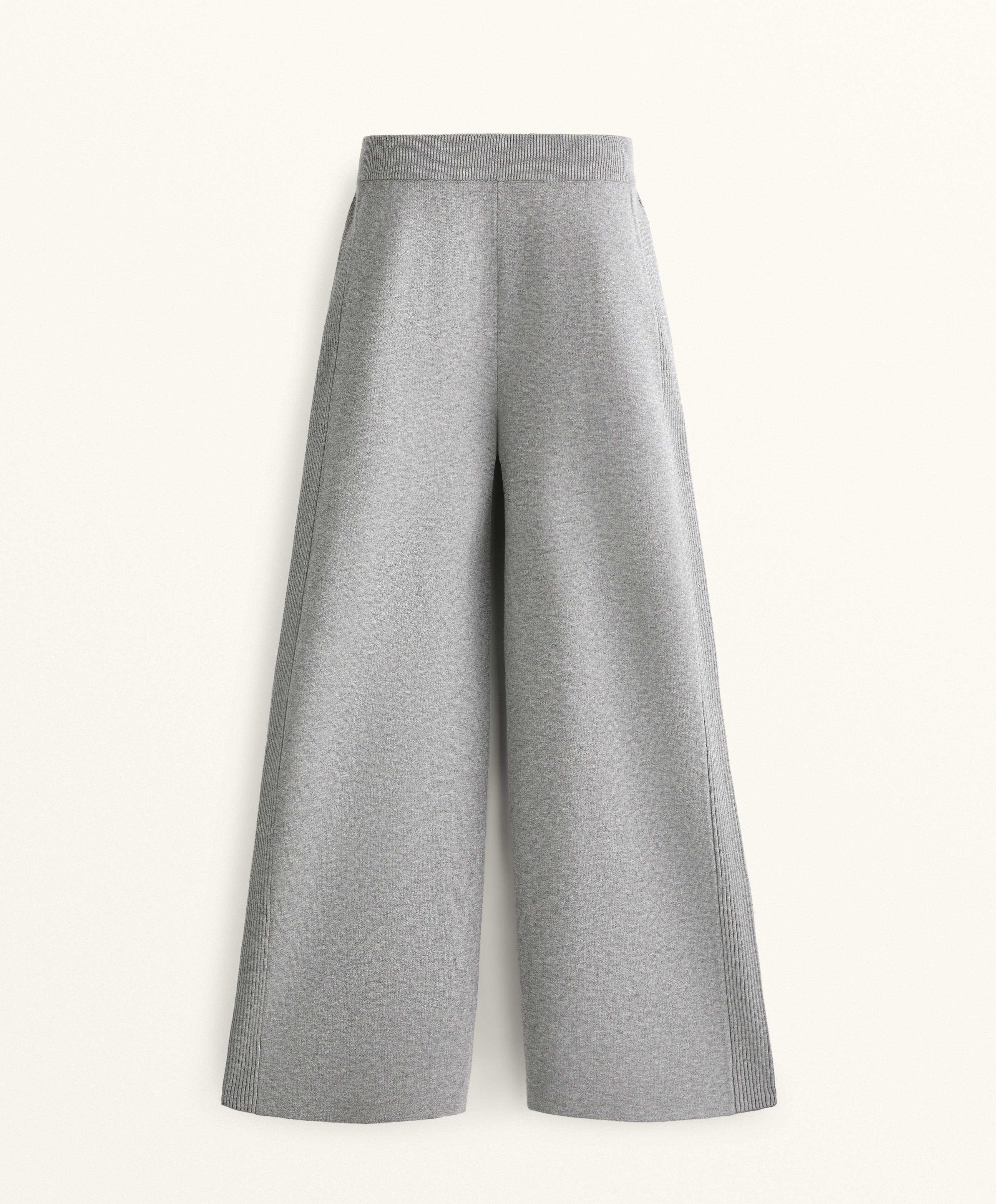 STRAIGHT LEG KNIT TROUSERS WITH SIDE RIB