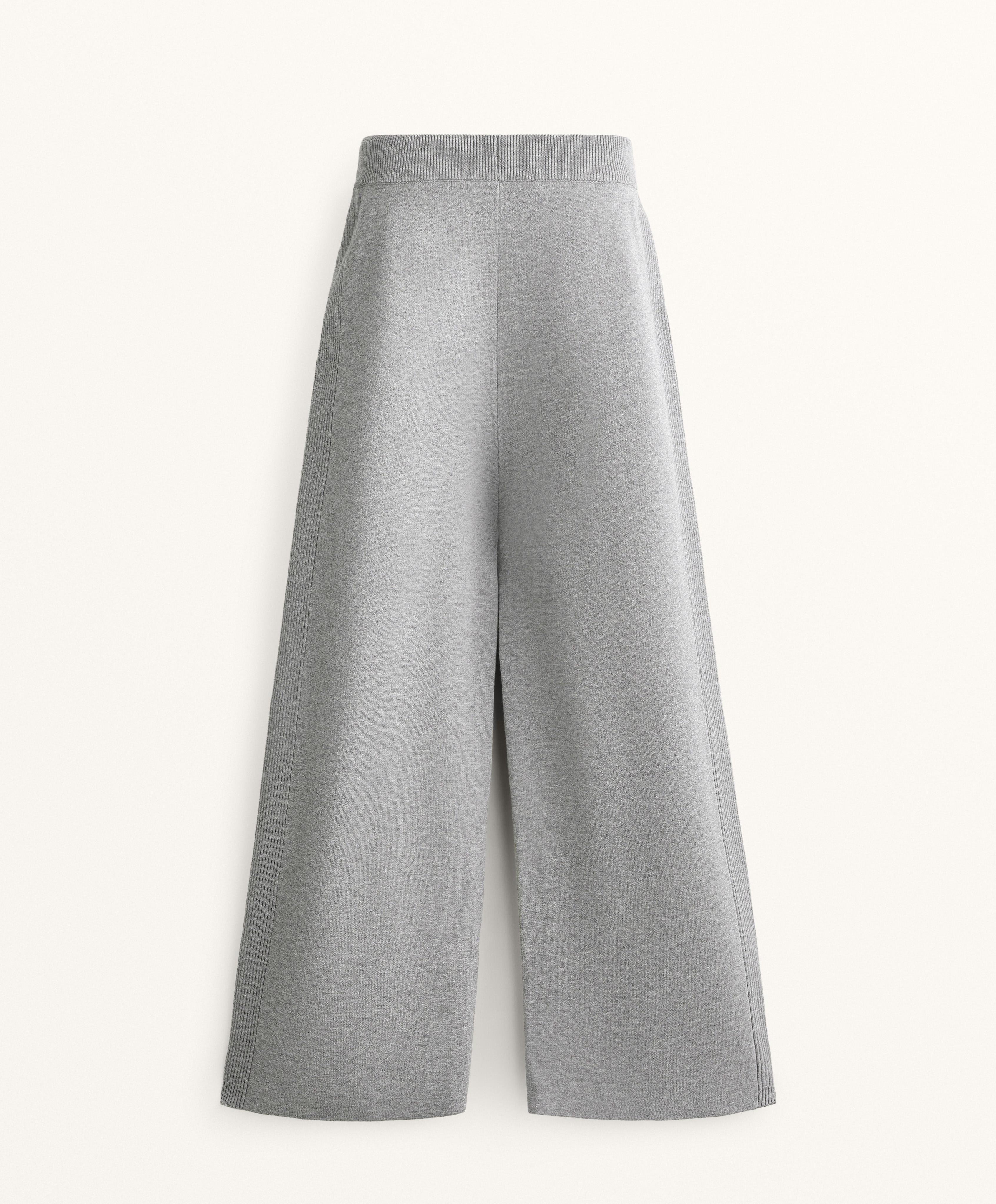 STRAIGHT LEG KNIT TROUSERS WITH SIDE RIB