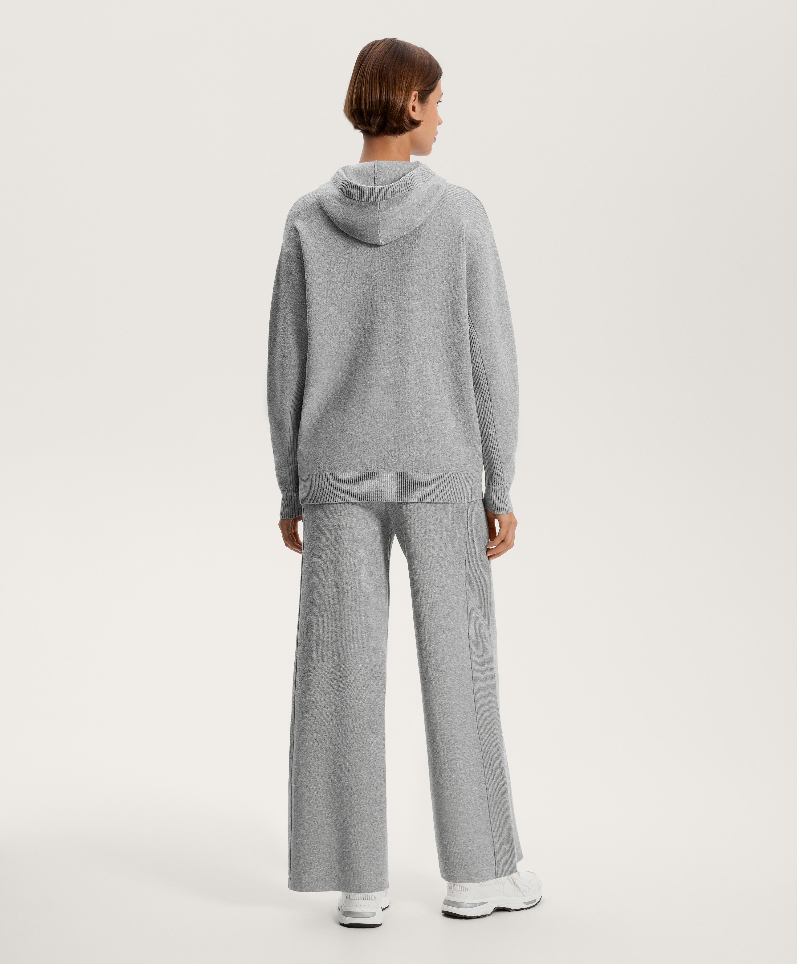 STRAIGHT LEG KNIT TROUSERS WITH SIDE RIB
