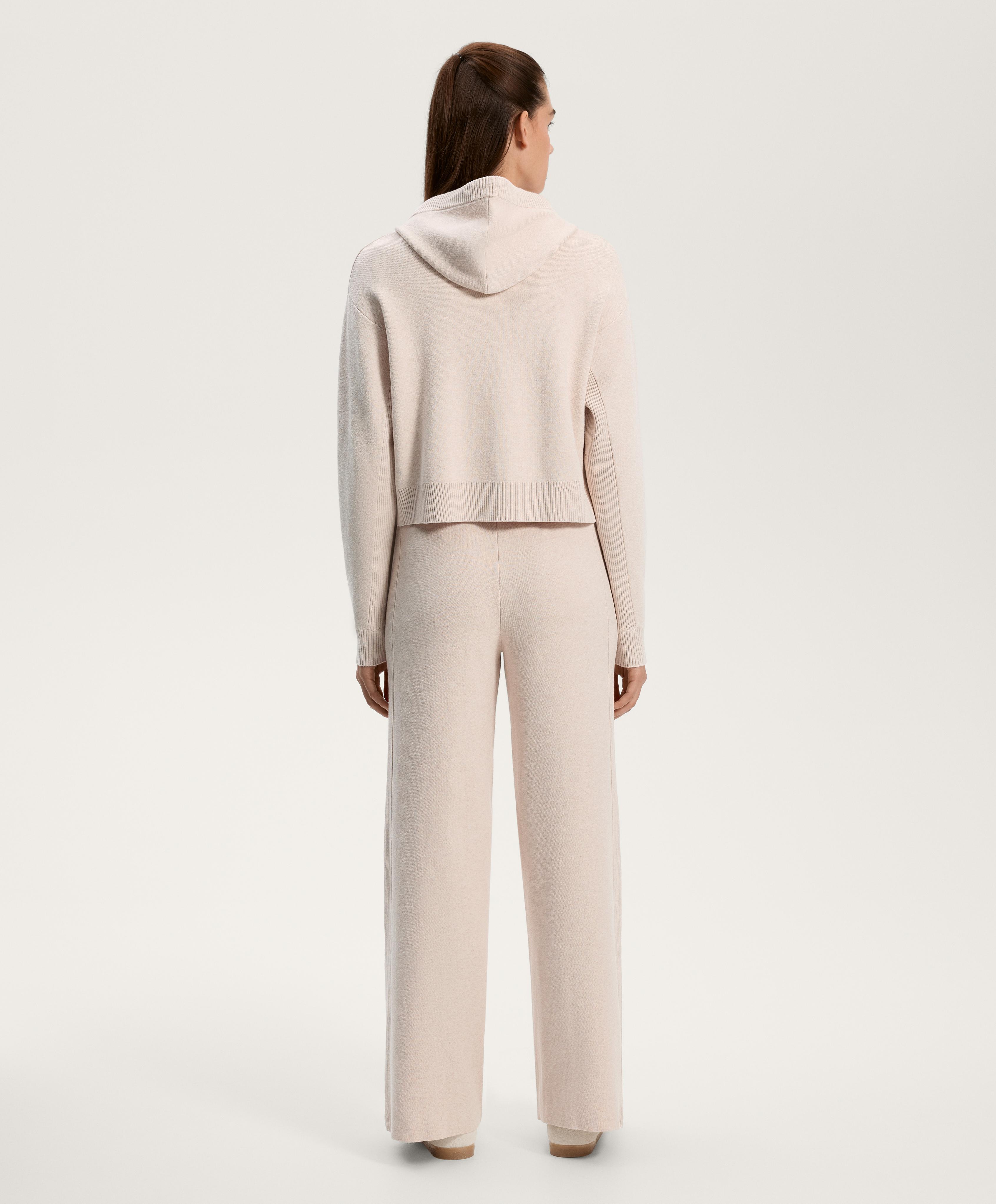 STRAIGHT LEG KNIT TROUSERS WITH SIDE RIB