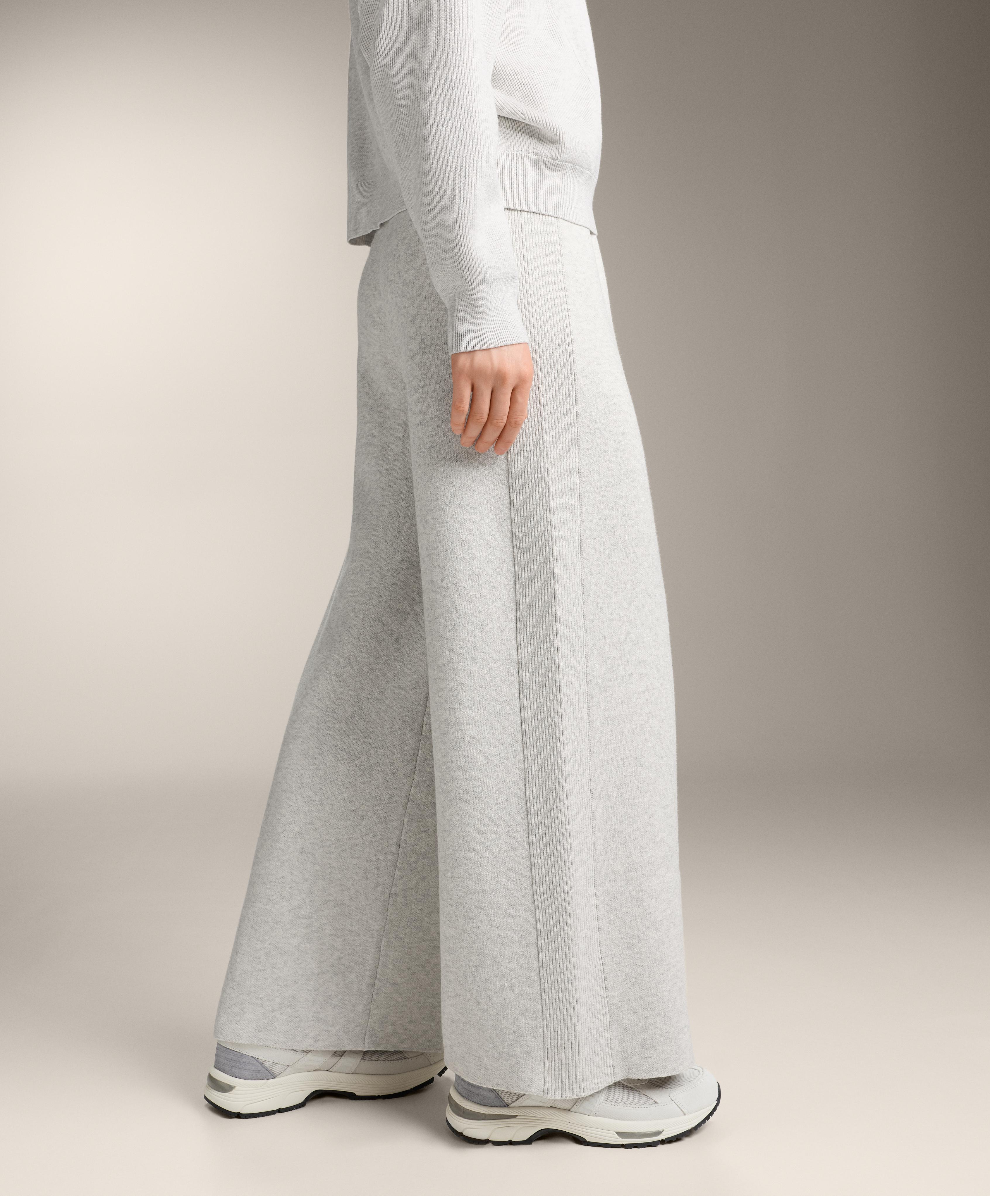 STRAIGHT LEG KNIT TROUSERS WITH SIDE RIB