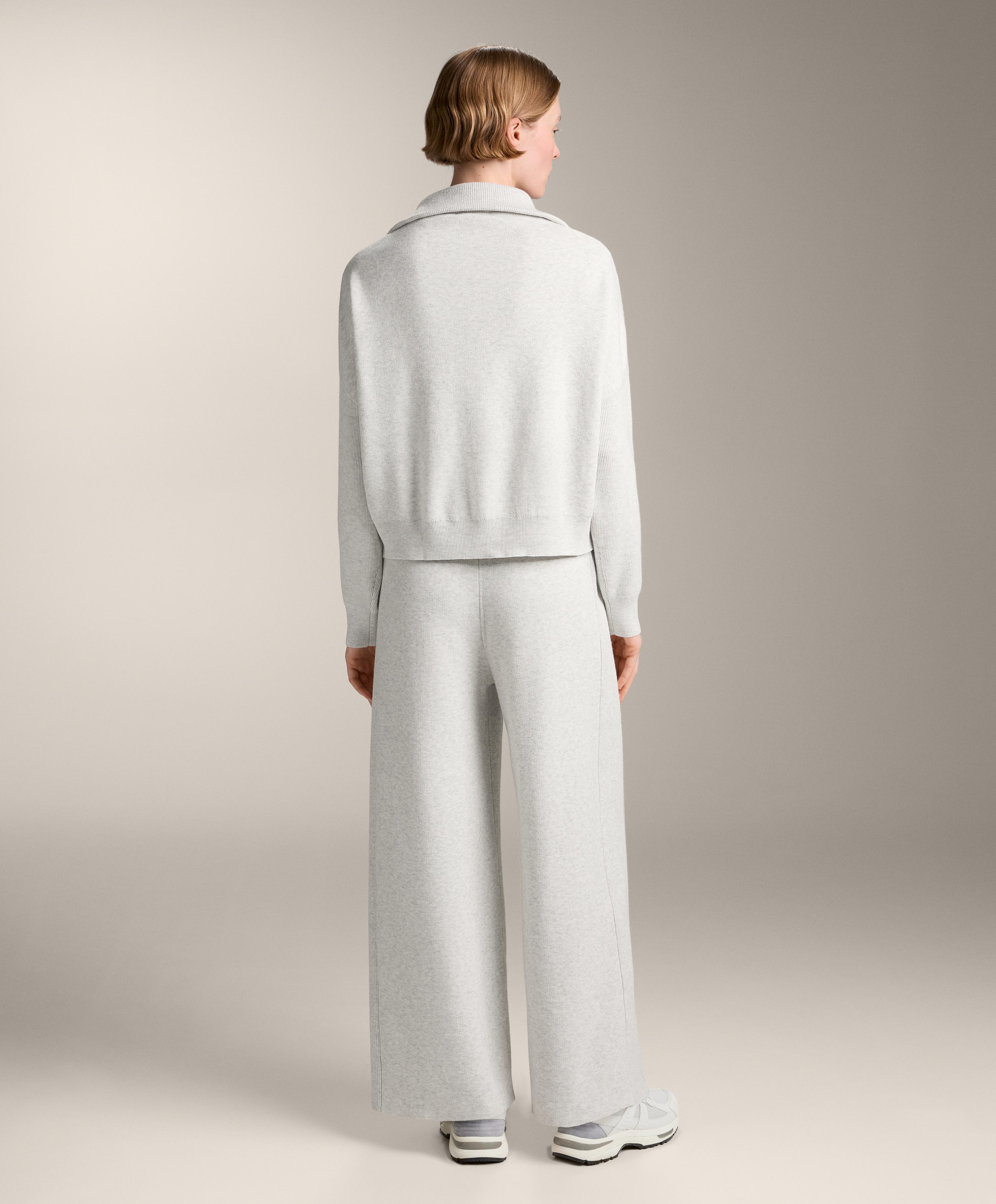 STRAIGHT LEG KNIT TROUSERS WITH SIDE RIB