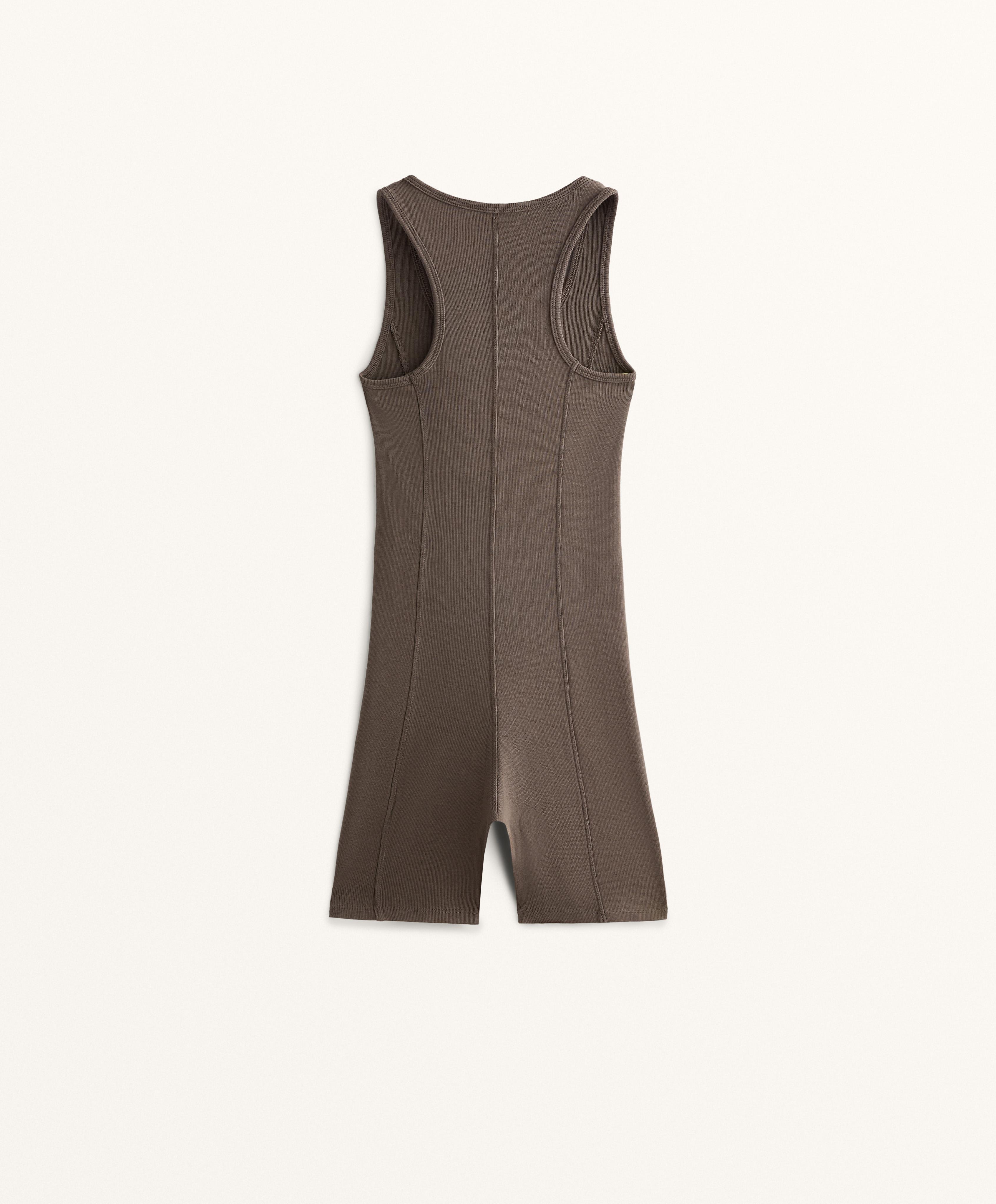 COTTON BLEND HEAVY RIB SHORT PLAYSUIT