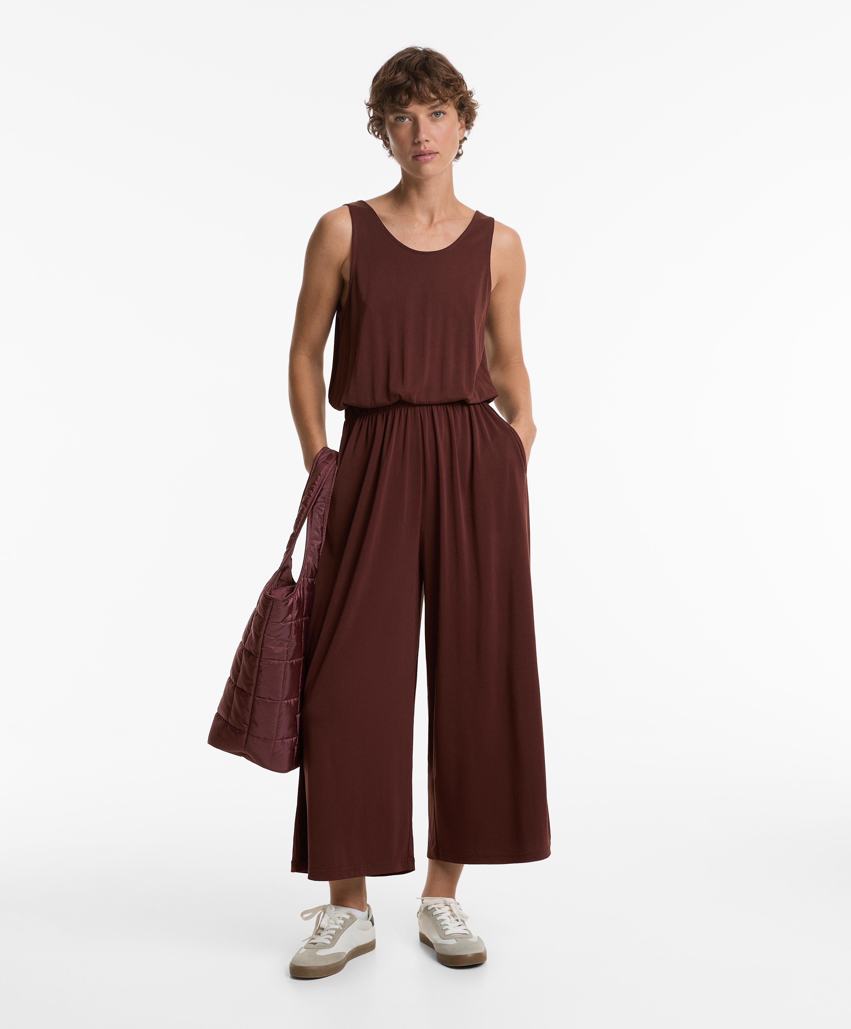 MODAL CROSSOVER BACK FLOWY MIDI JUMPSUIT