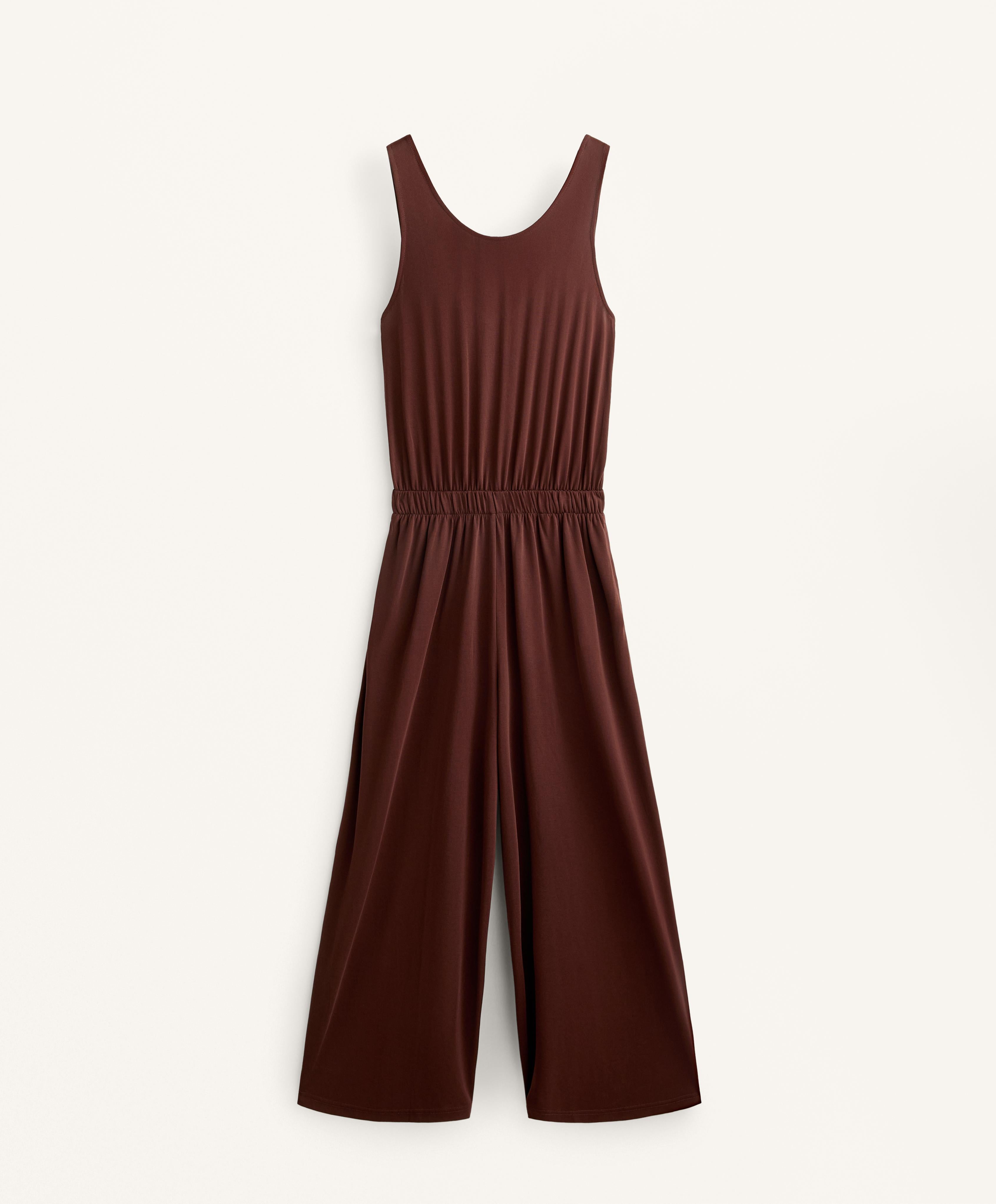 MODAL CROSSOVER BACK FLOWY MIDI JUMPSUIT