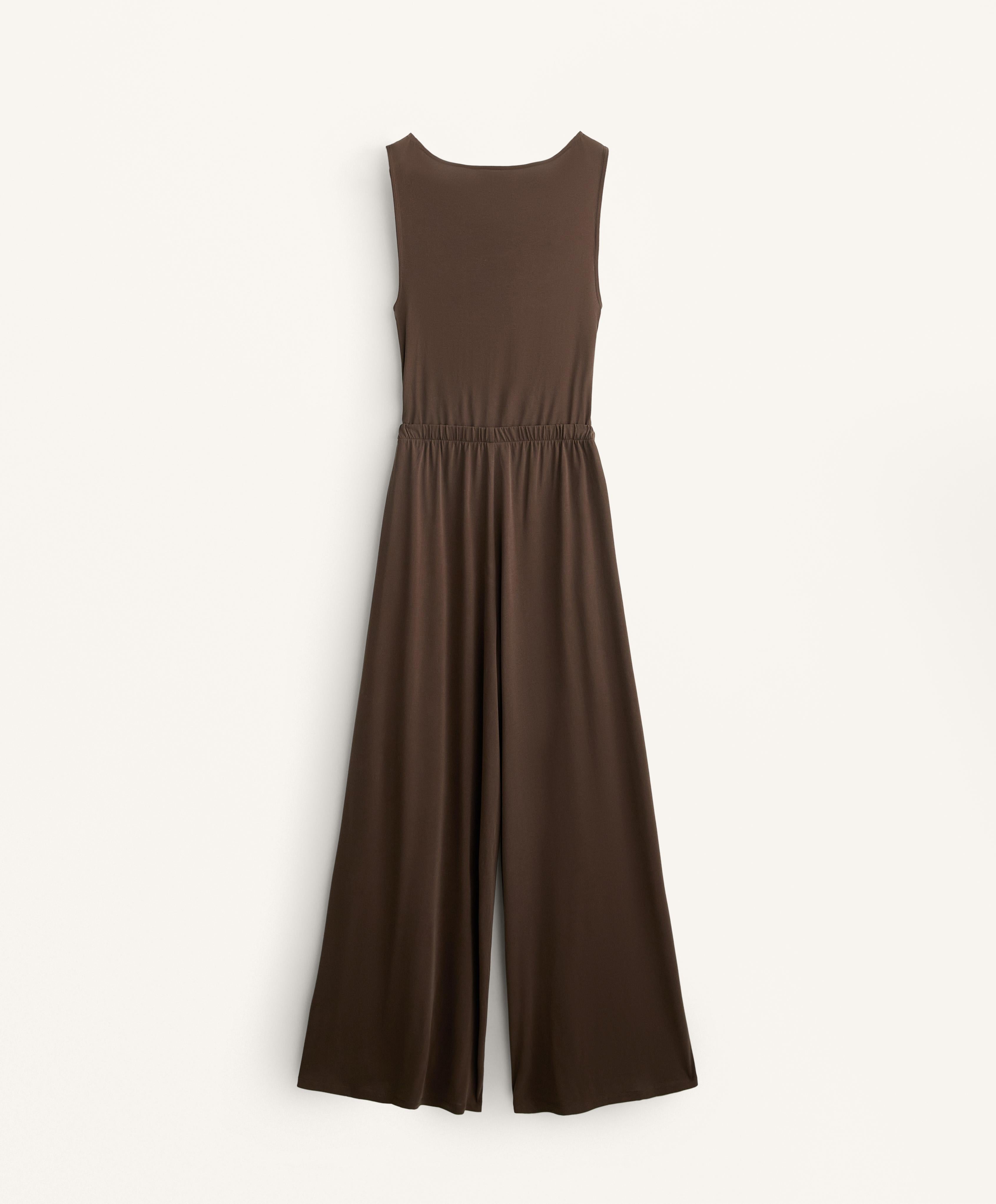 FLOATY CROSSOVER JUMPSUIT WITH MODAL