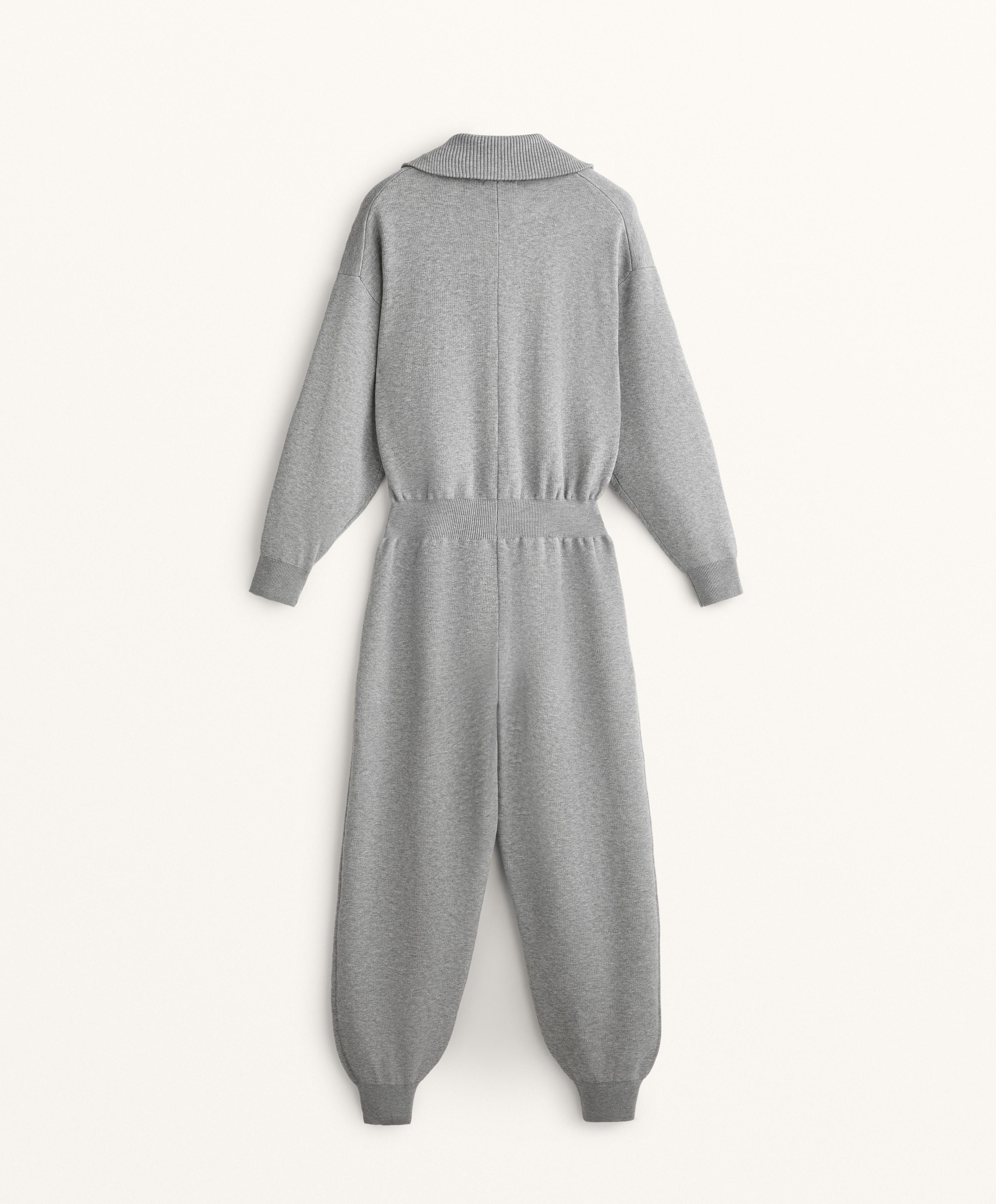 LONG HALF ZIP KNIT JUMPSUIT