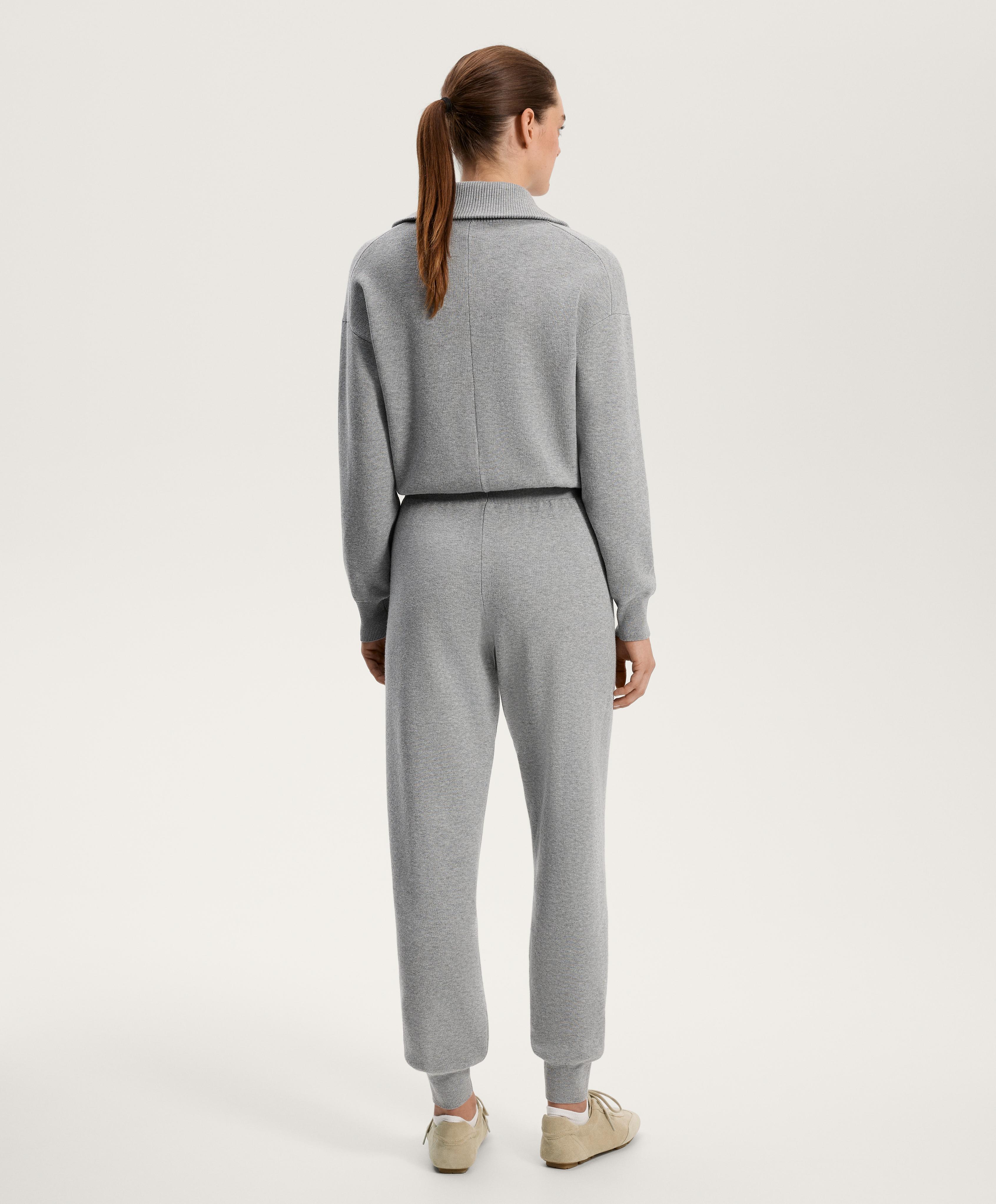 LONG HALF ZIP KNIT JUMPSUIT