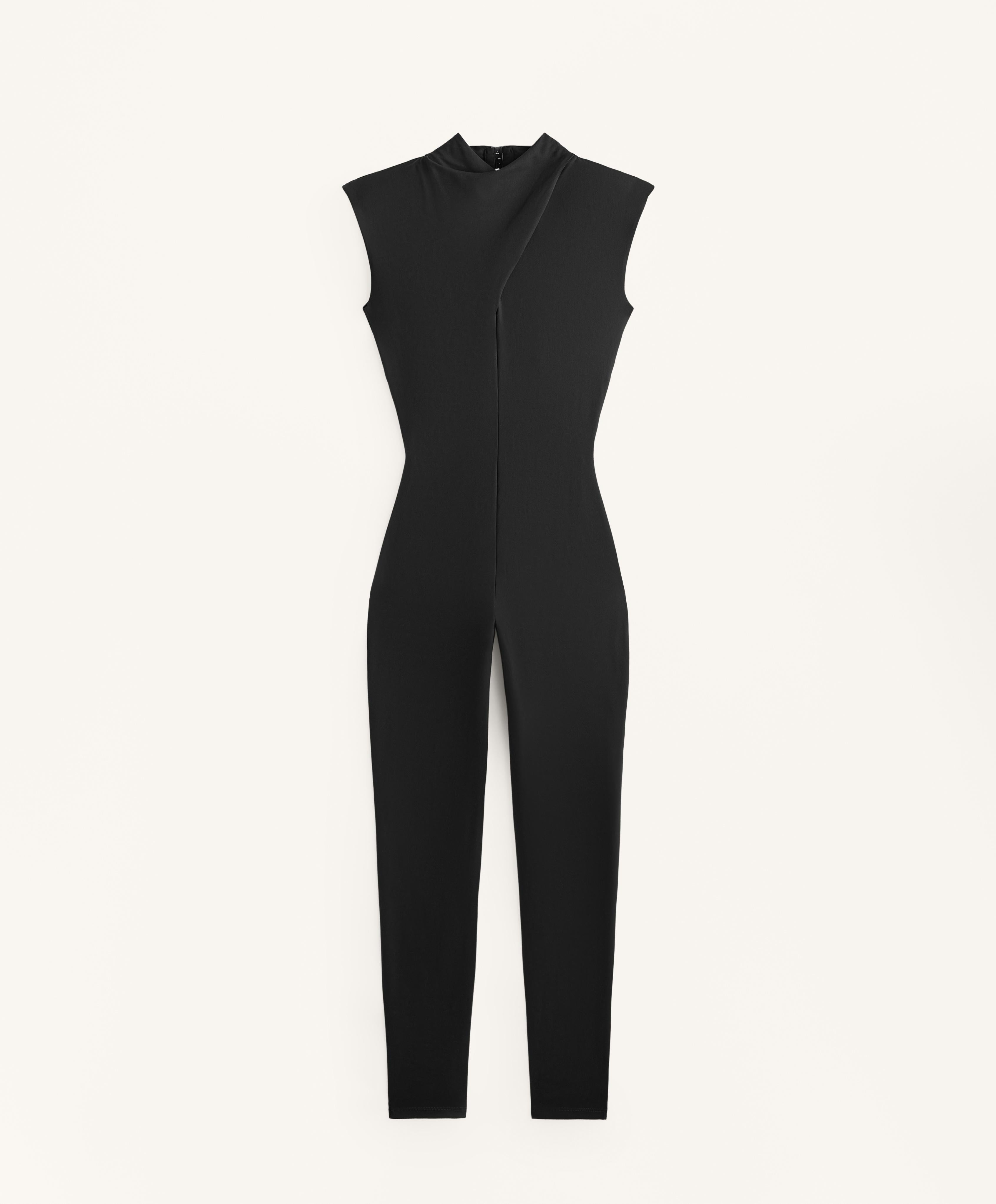 COMFORTLUX DRAPED NECK LONG JUMPSUIT