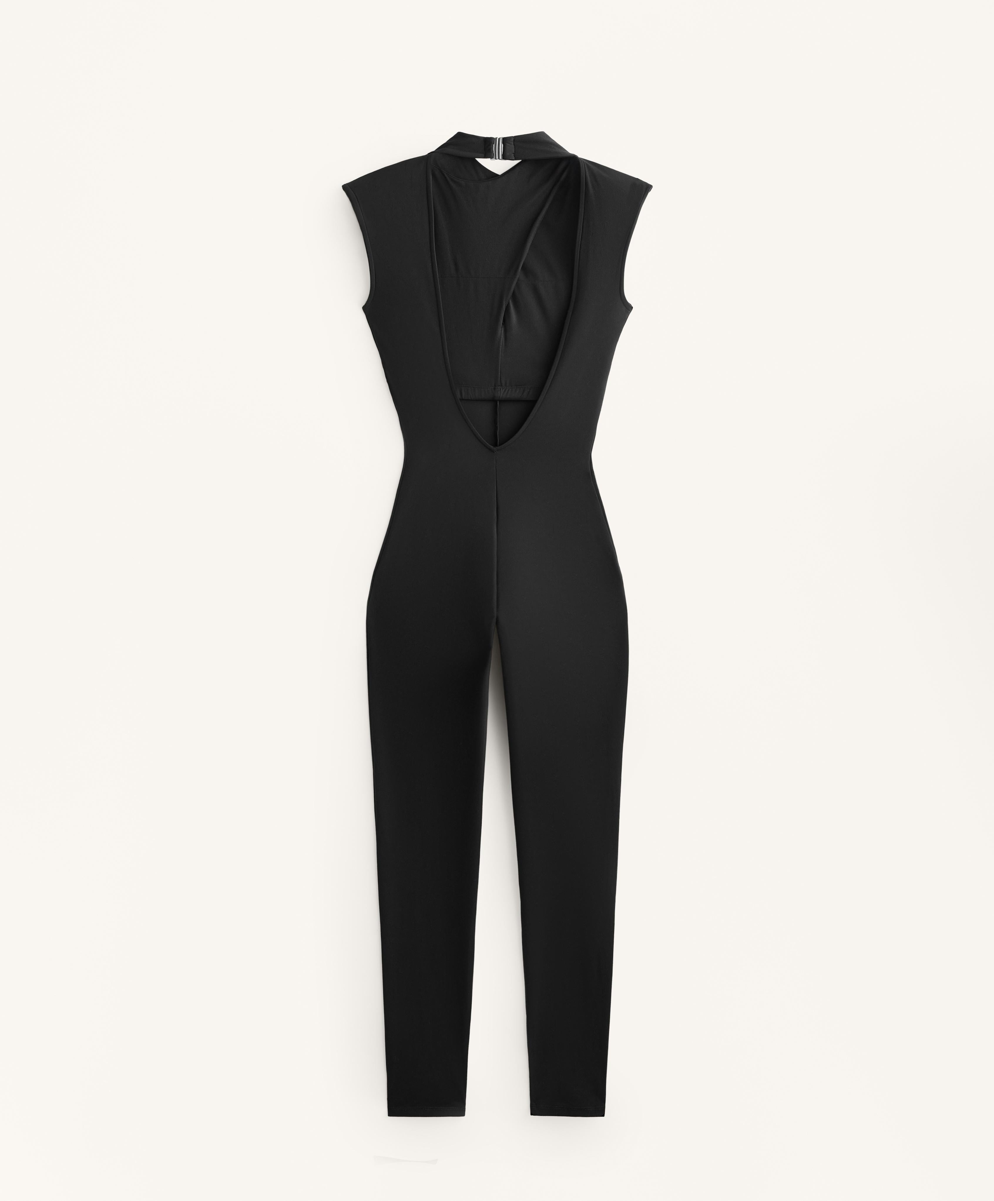 COMFORTLUX DRAPED NECK LONG JUMPSUIT