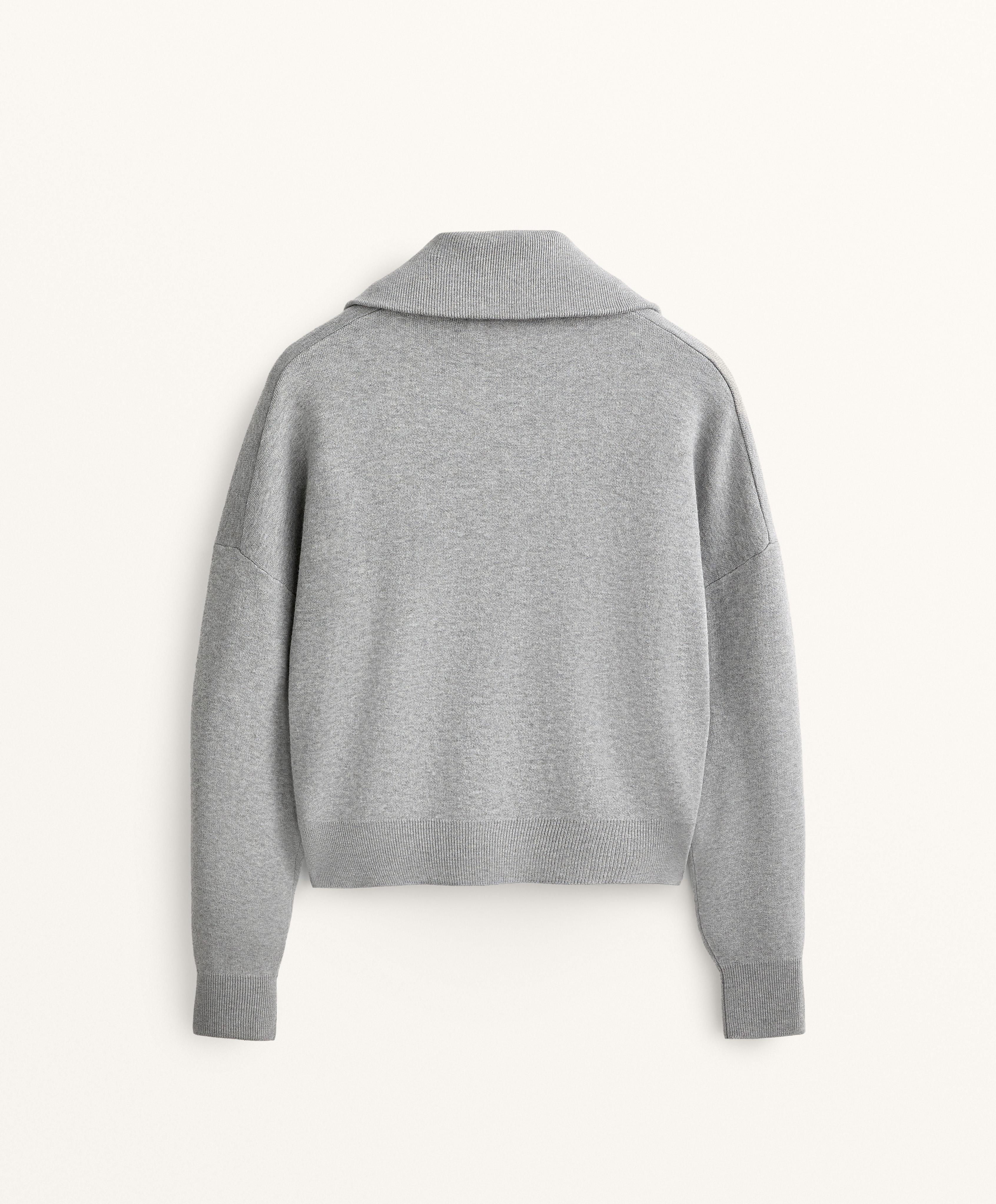 HIGH NECK KNIT JACKET WITH POCKETS