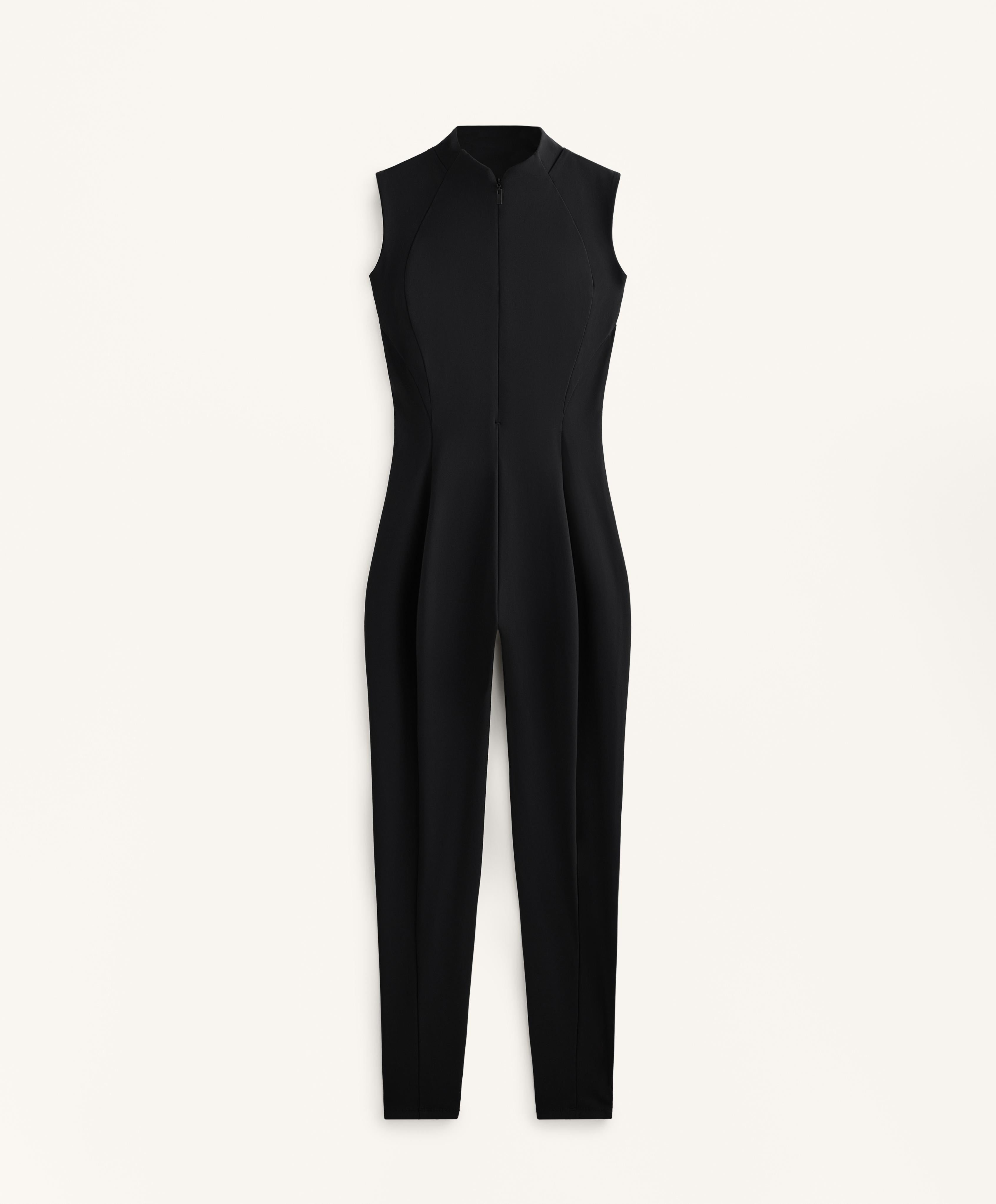 COMPRESSIVE HALF ZIP LONG JUMPSUIT