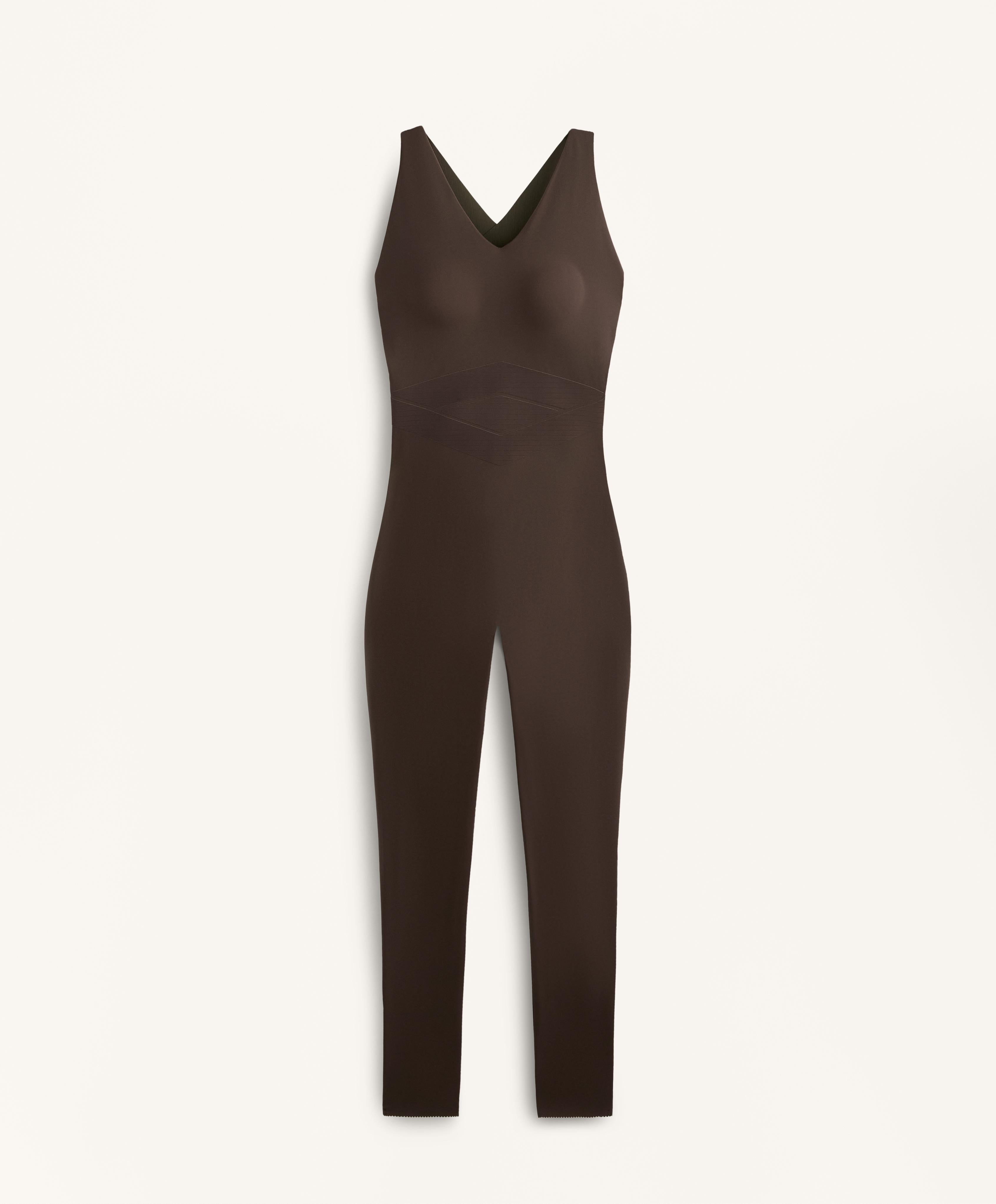 COMPRESSIVE BLOCK LONG JUMPSUIT