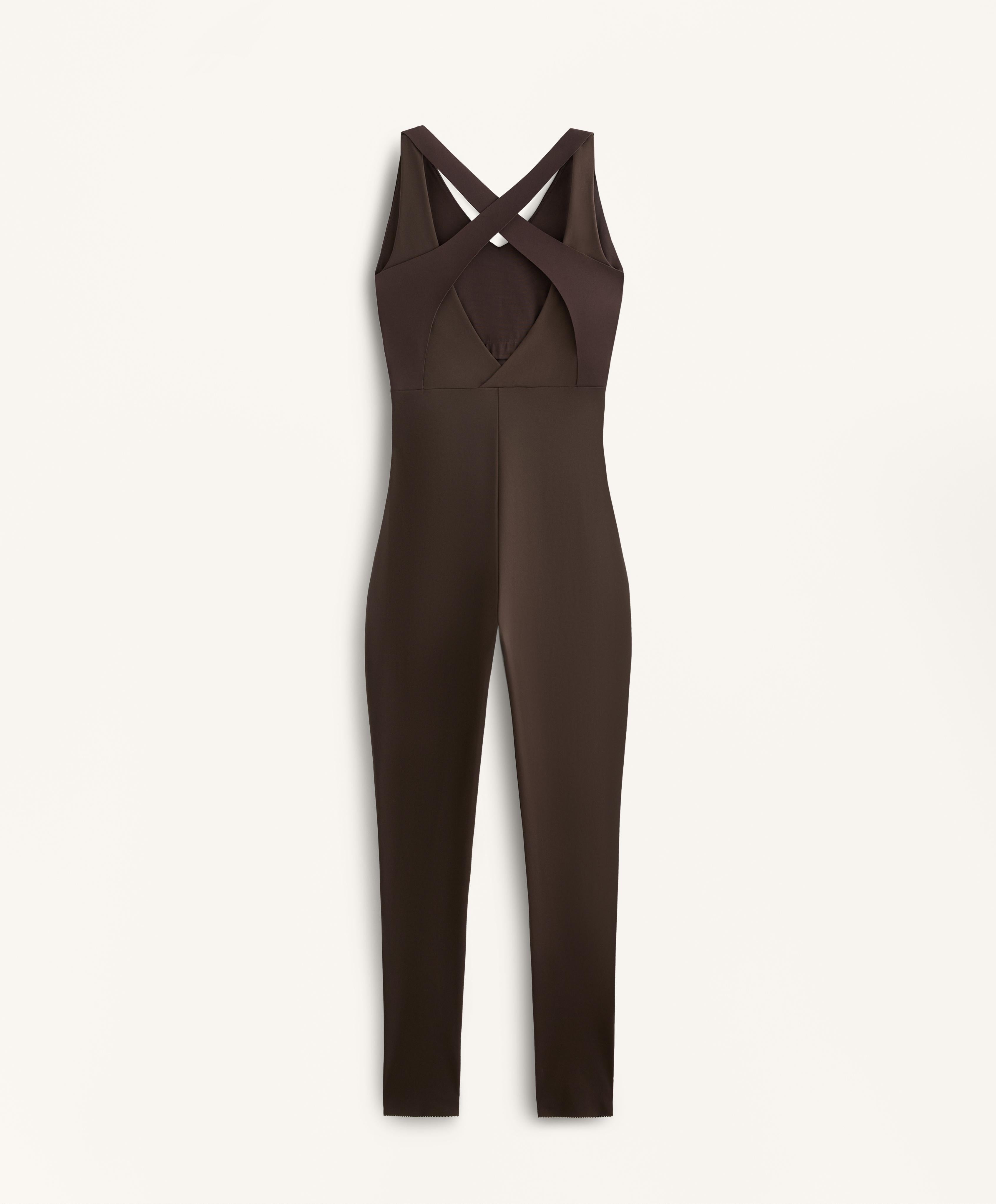 COMPRESSIVE BLOCK LONG JUMPSUIT