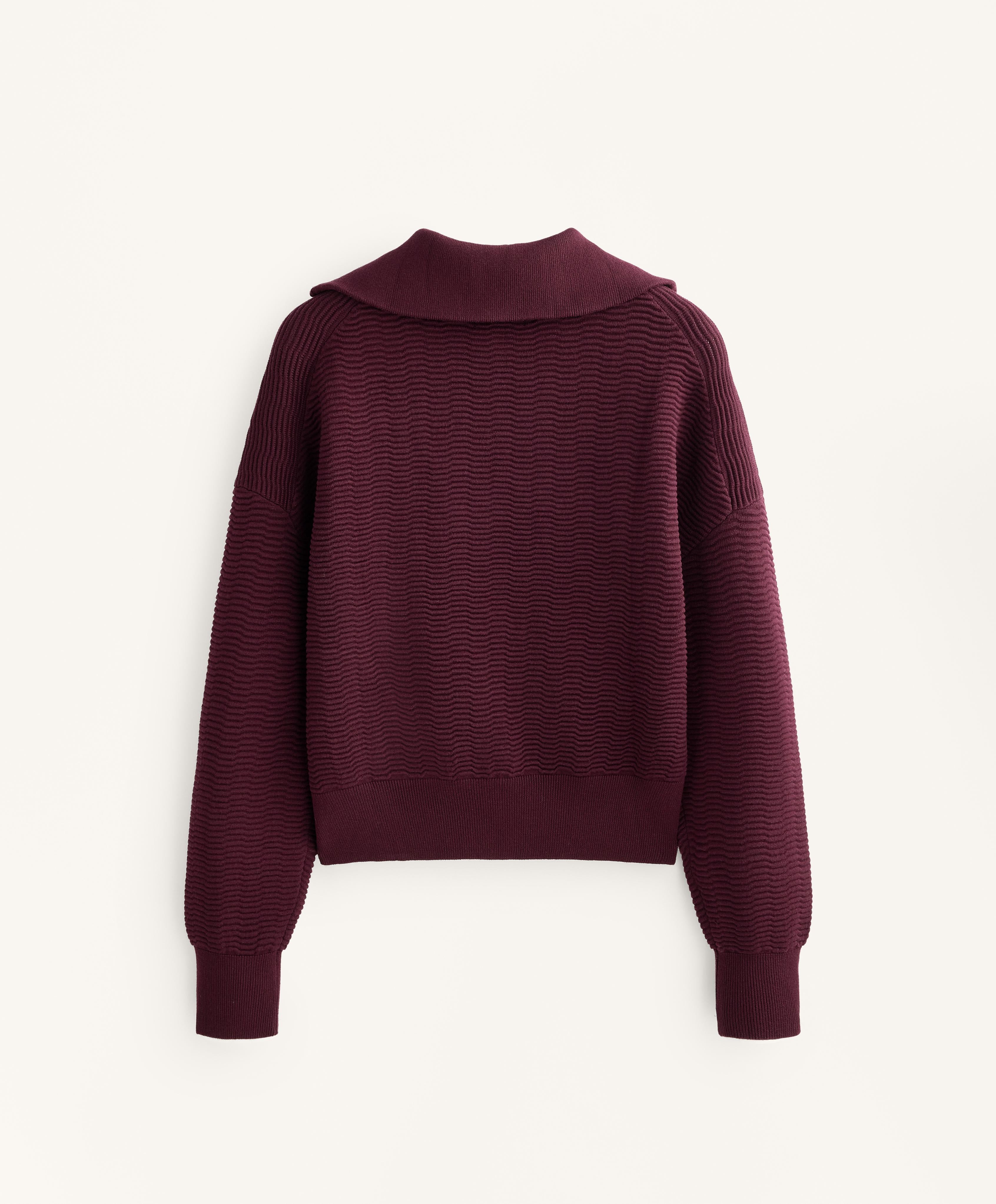 TEXTURED HALF ZIP KNIT JUMPER