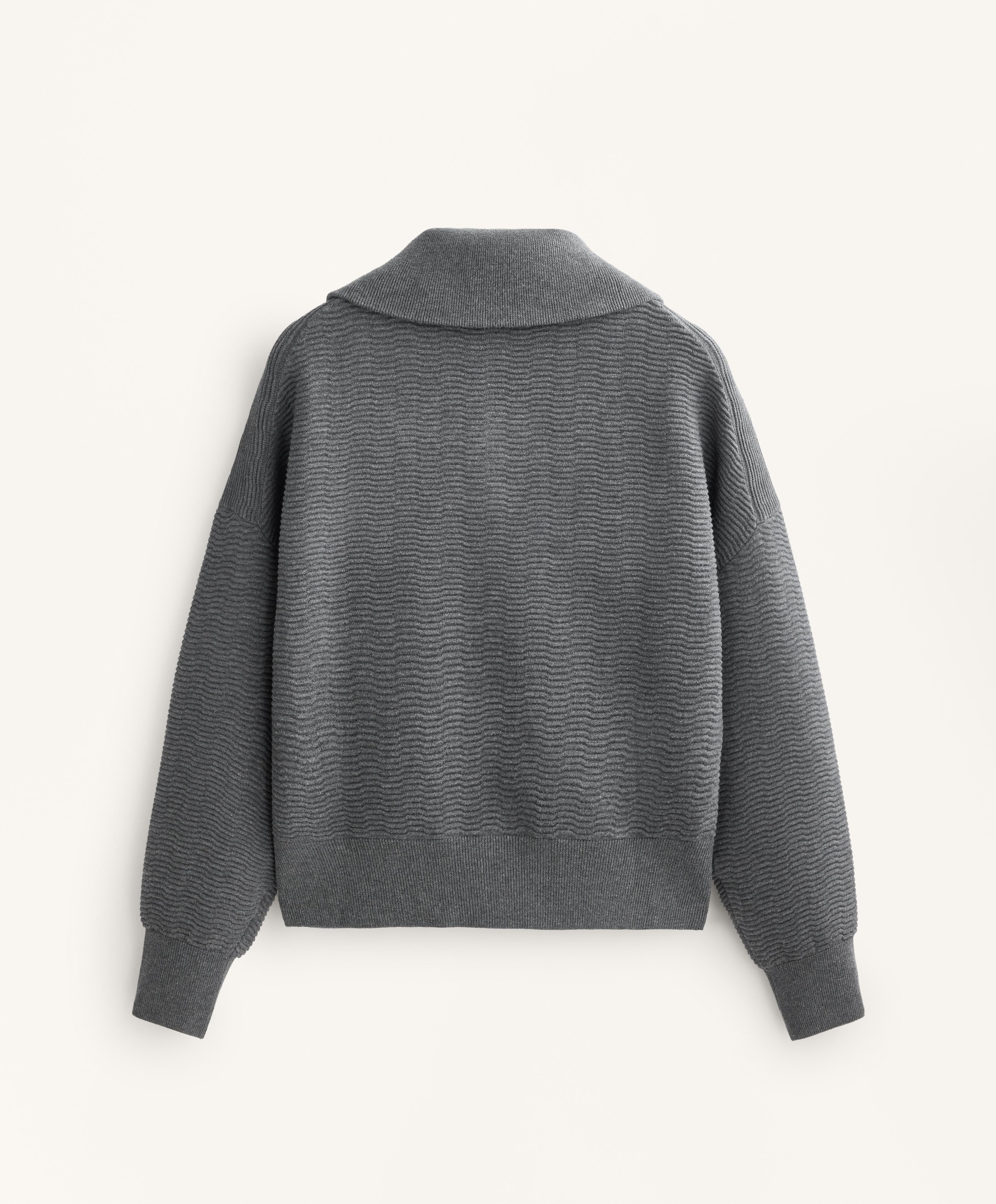 TEXTURED HALF ZIP KNIT JUMPER