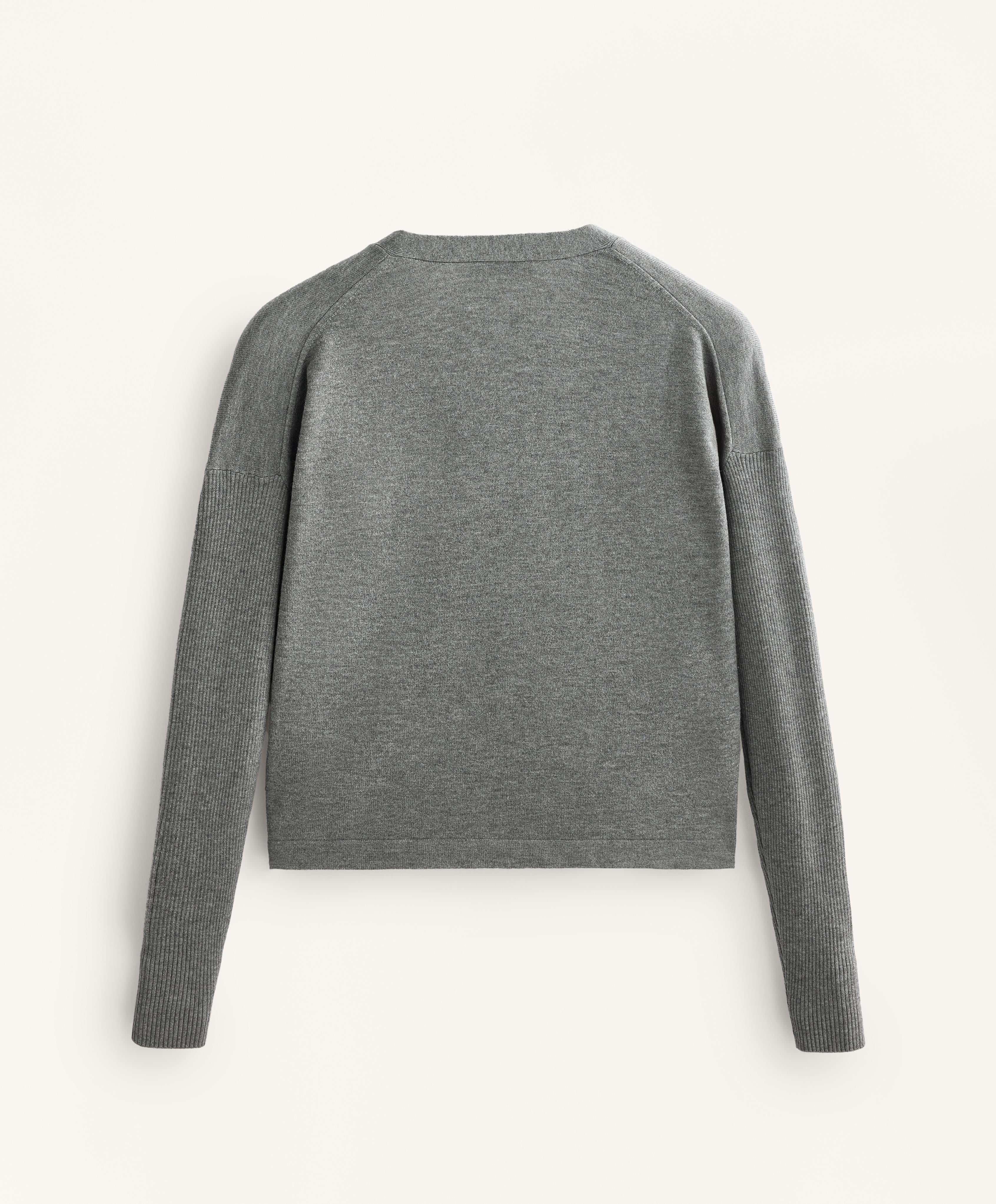 CROSSOVER KNIT JUMPER WITH RIB SLEEVES