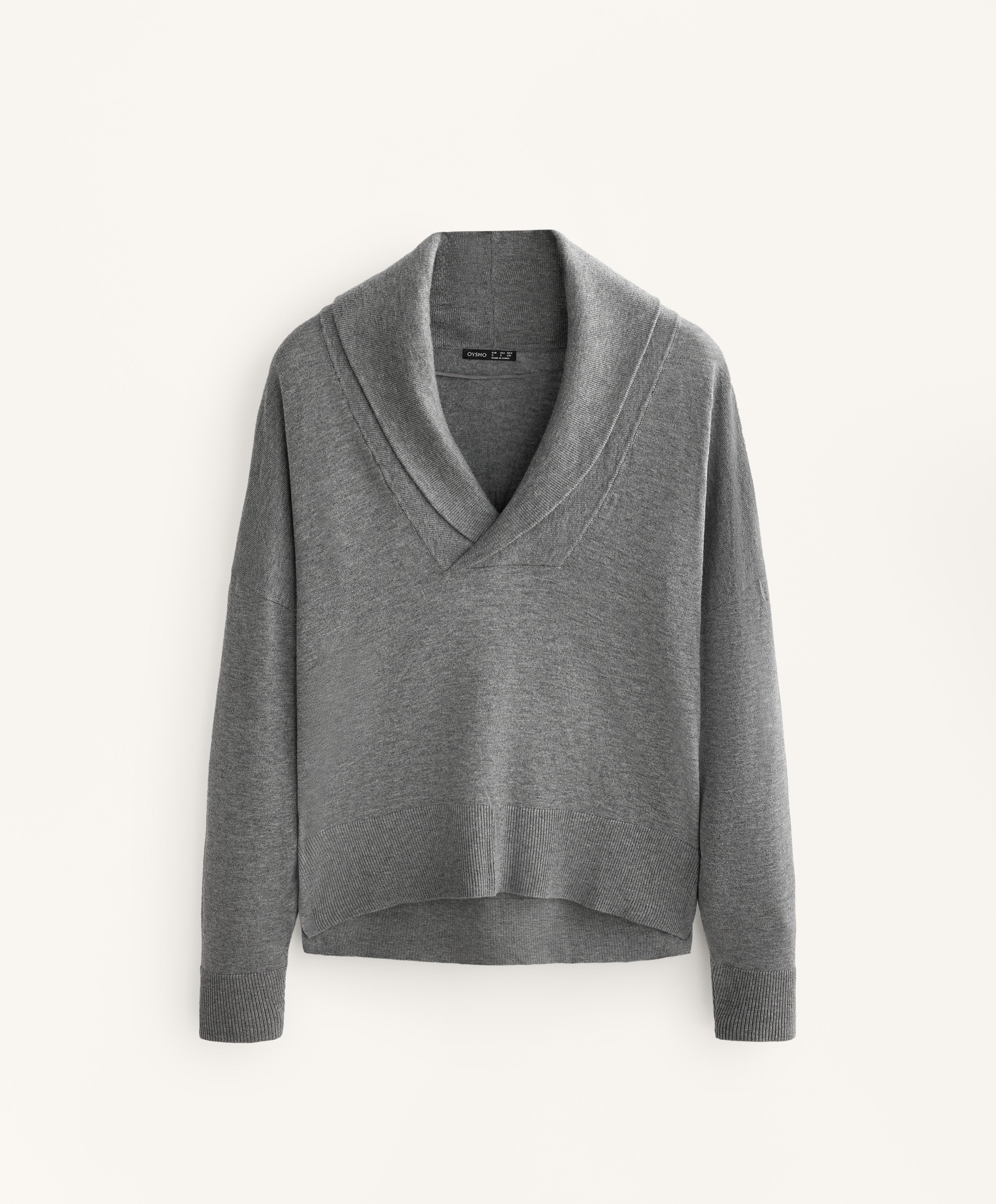 V NECK JUMPER WITH LAPEL