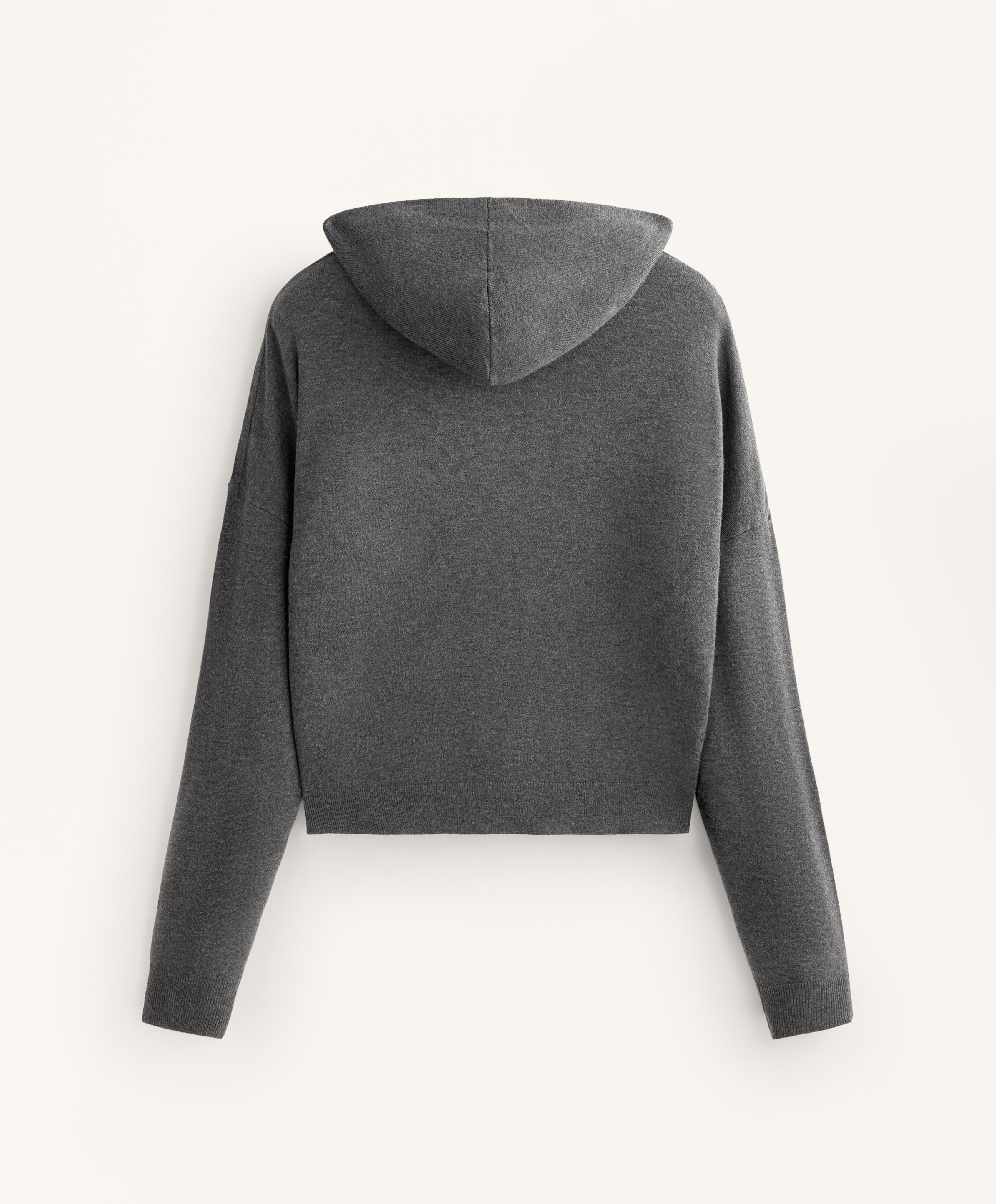 KNIT CROSSOVER HOODED JUMPER
