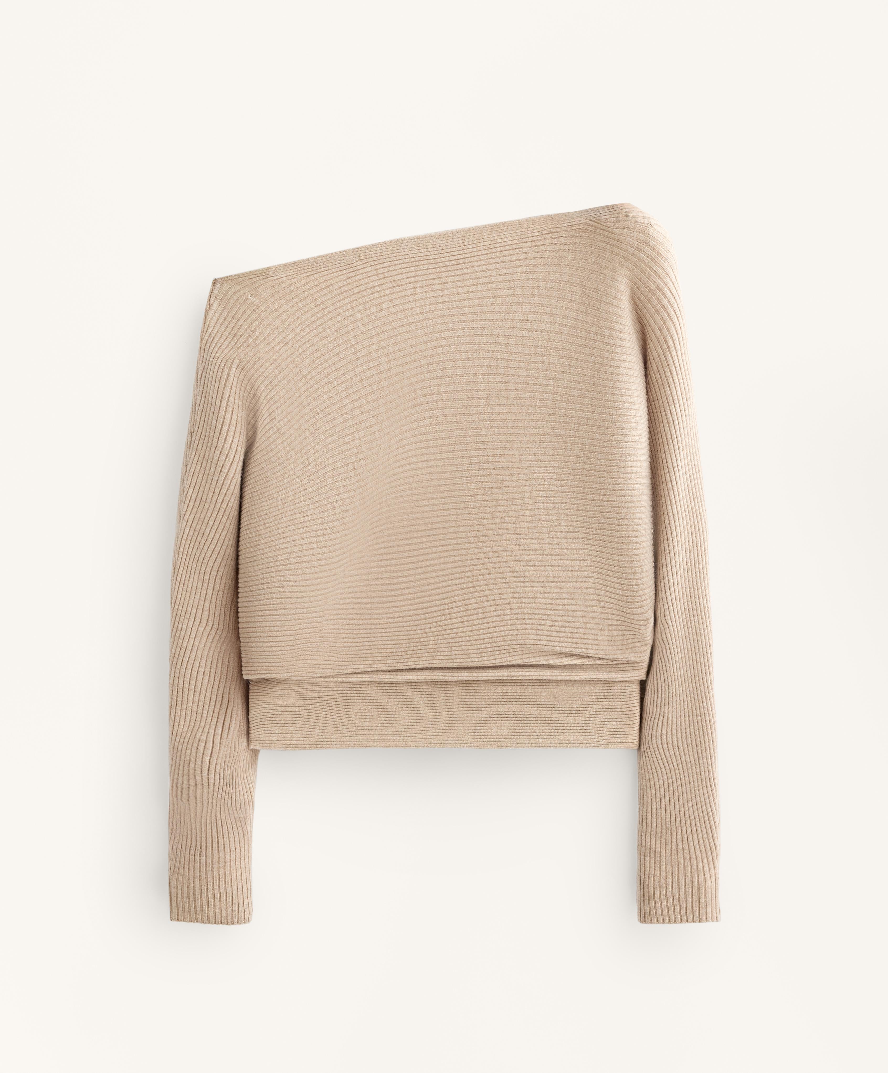 OFF THE SHOULDER RIB KNIT JUMPER
