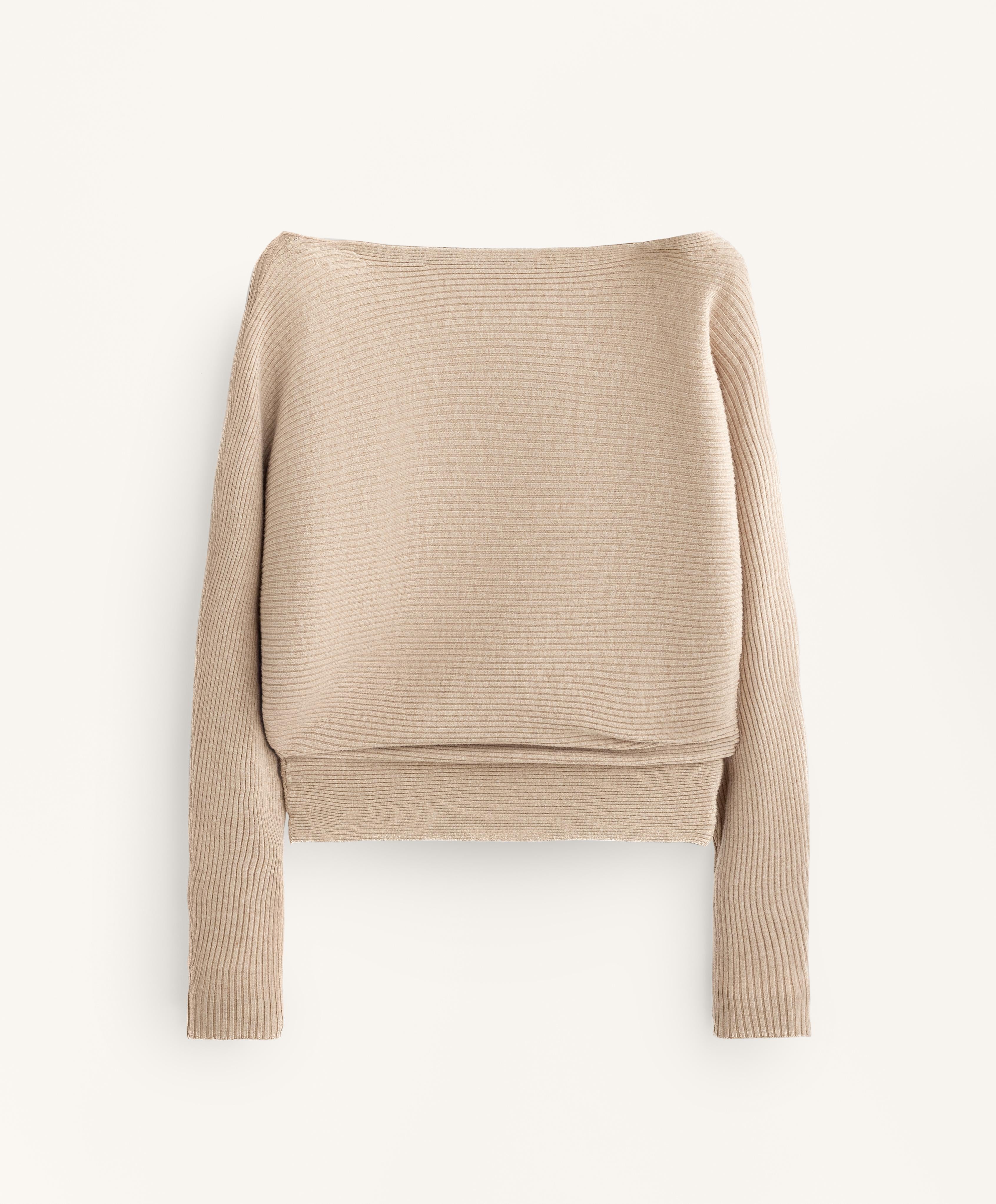 OFF THE SHOULDER RIB KNIT JUMPER