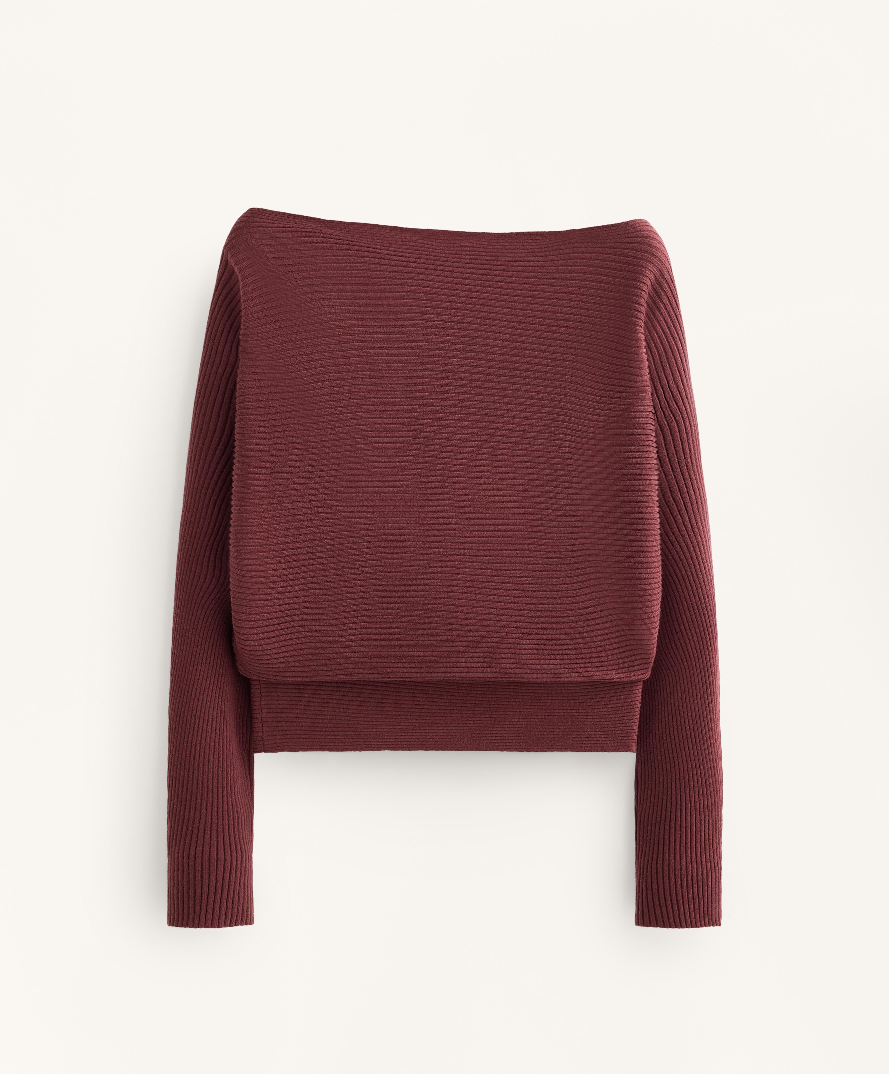 OFF THE SHOULDER RIB KNIT JUMPER