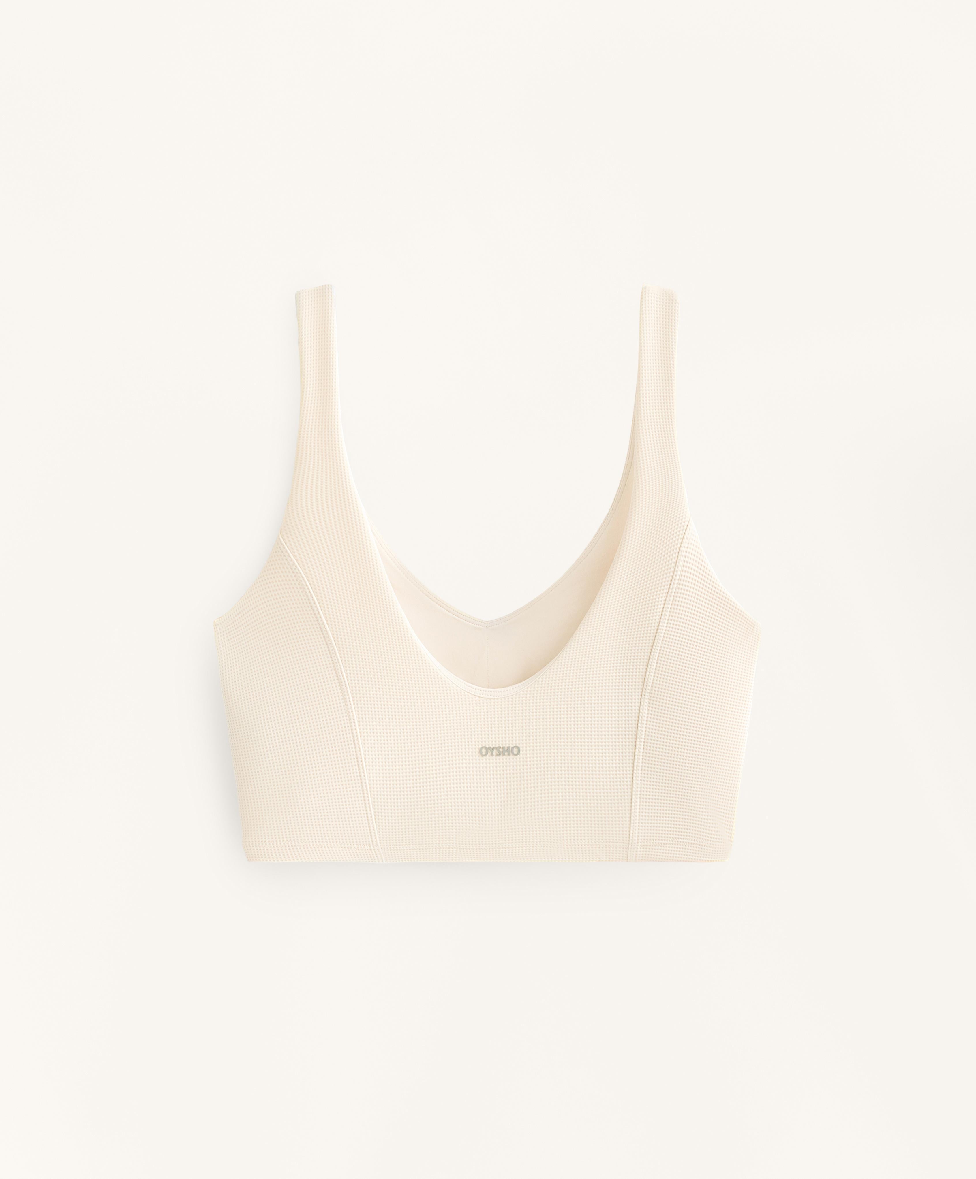 WAFFLE V NECK TOP