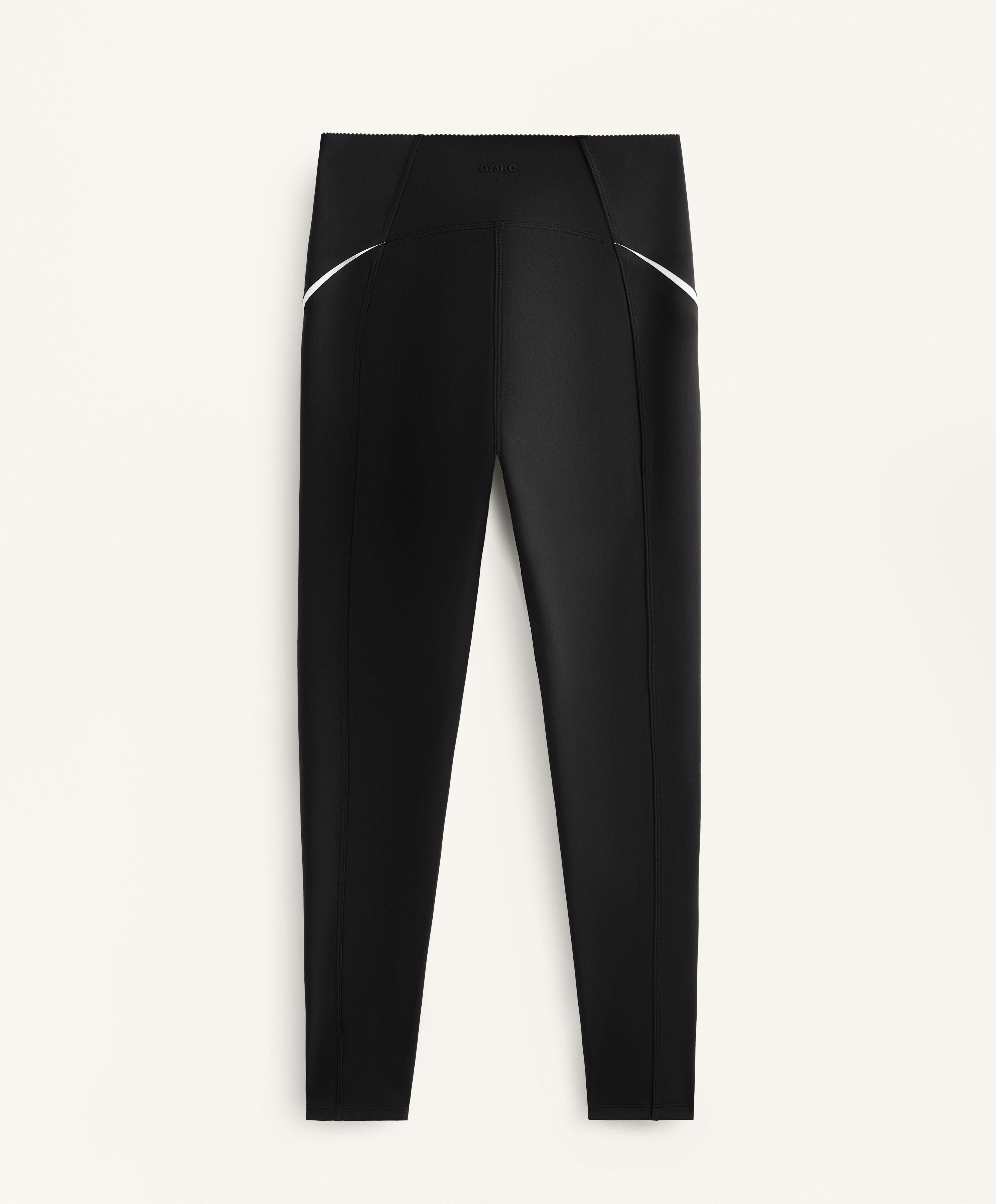 COMPRESSIVE HIGH RISE ANKLE LENGTH LEGGINGS WITH SIDE STRIPES 65CM