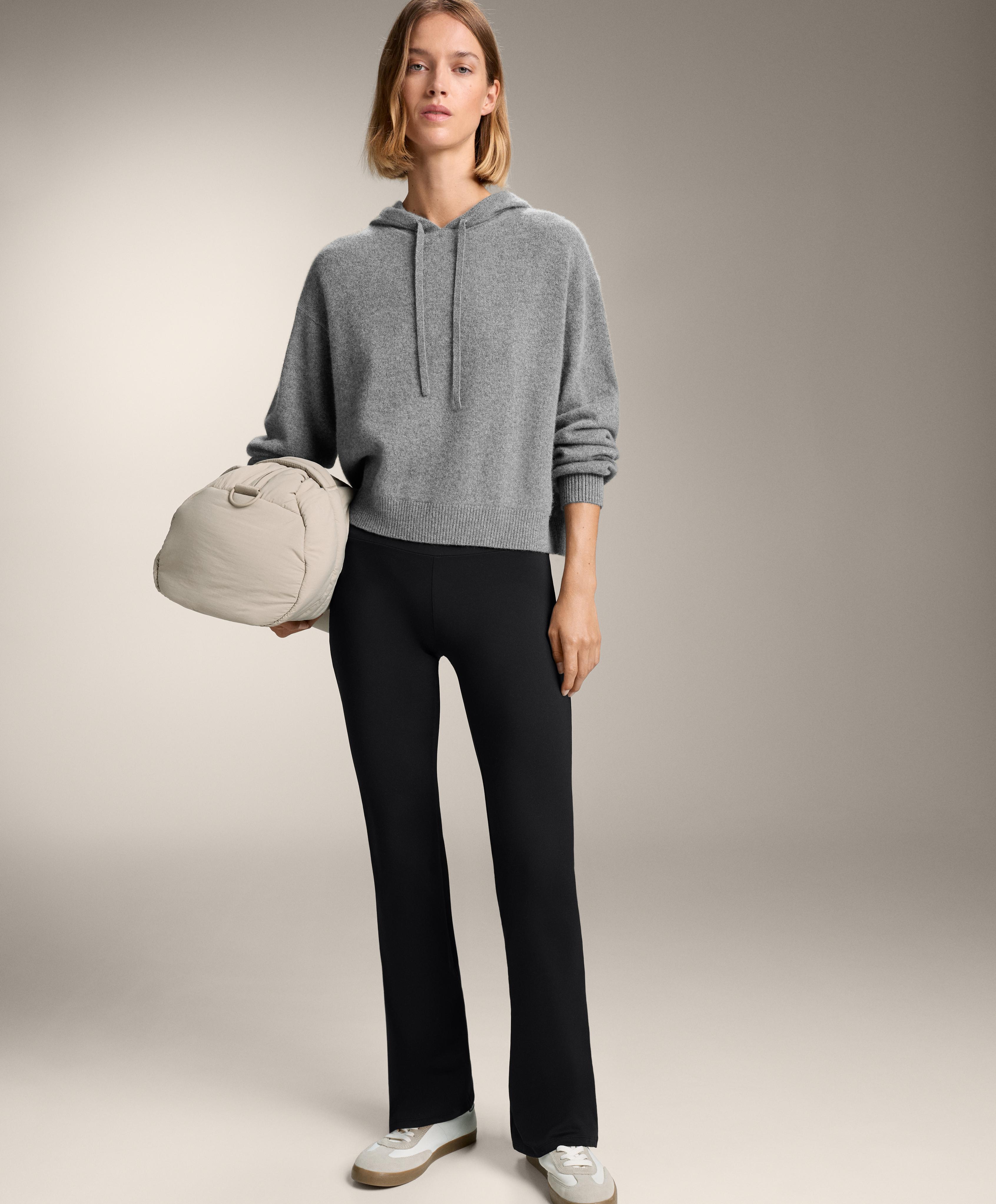 100% CASHMERE KNIT HOODIE SWEATSHIRT