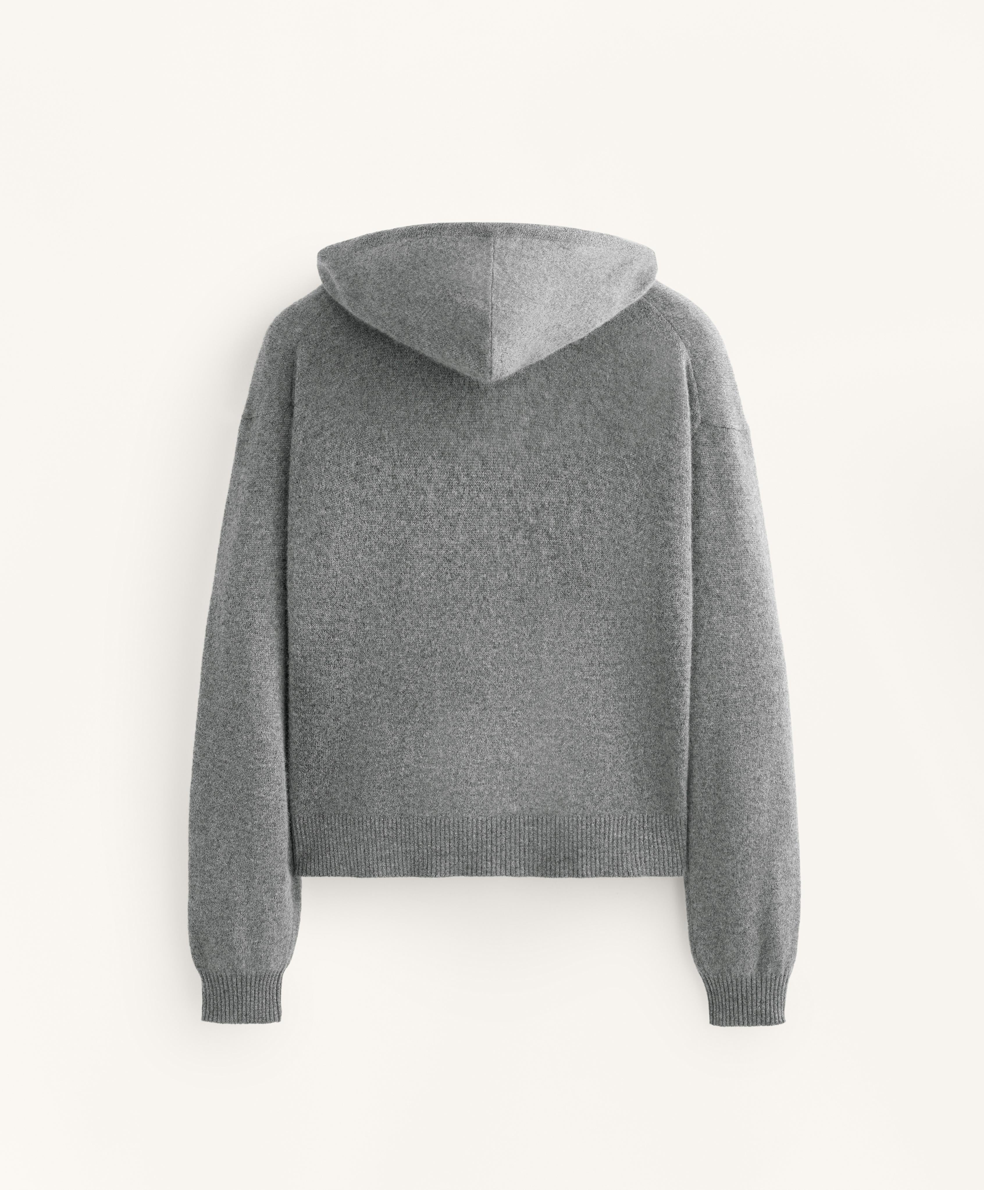 100% CASHMERE KNIT HOODIE SWEATSHIRT