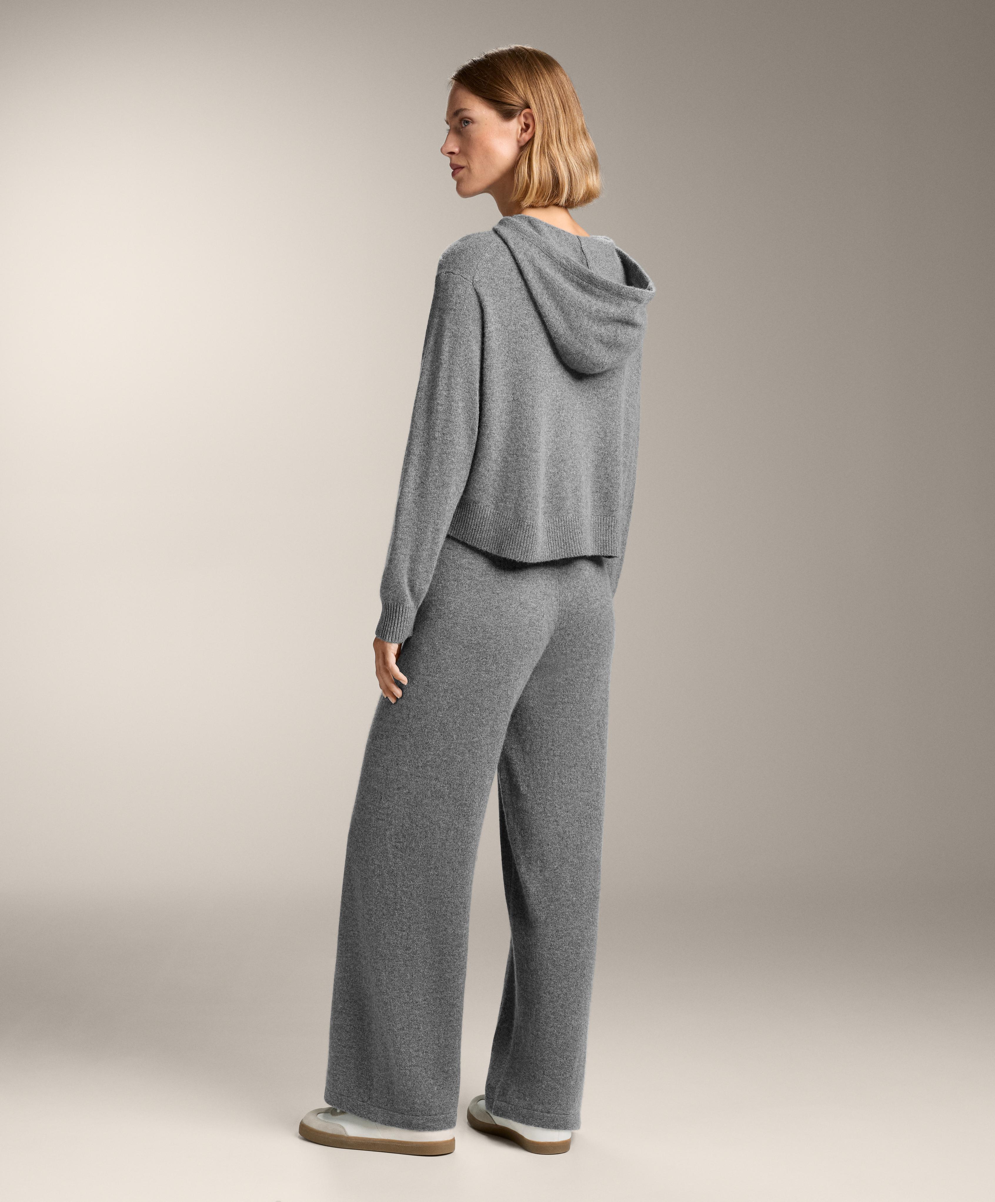 100% CASHMERE KNIT HOODIE SWEATSHIRT