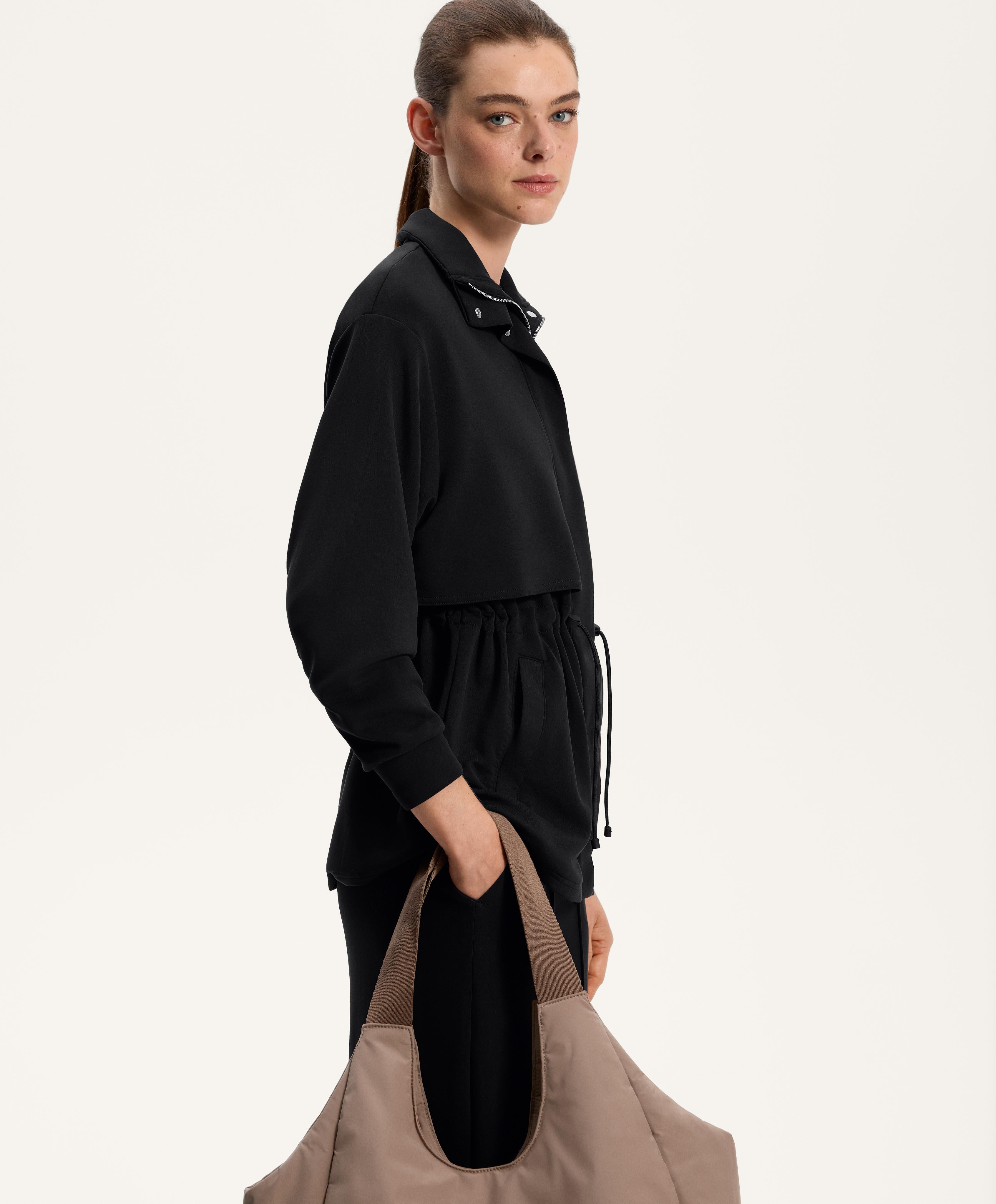LONG SOFT FEEL MODAL JACKET WITH POCKETS
